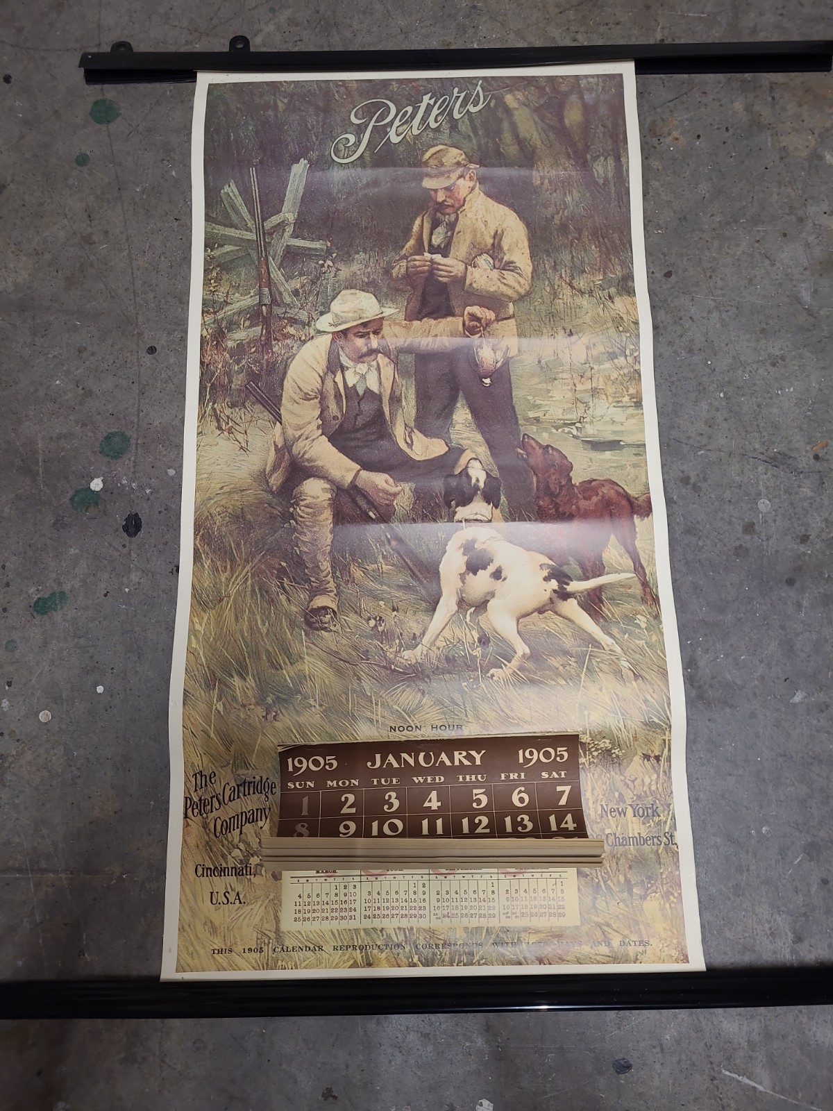 Vintage 1905/1978 Peters Cartridge Co. Advertising Calendar Noon Hour Scene
