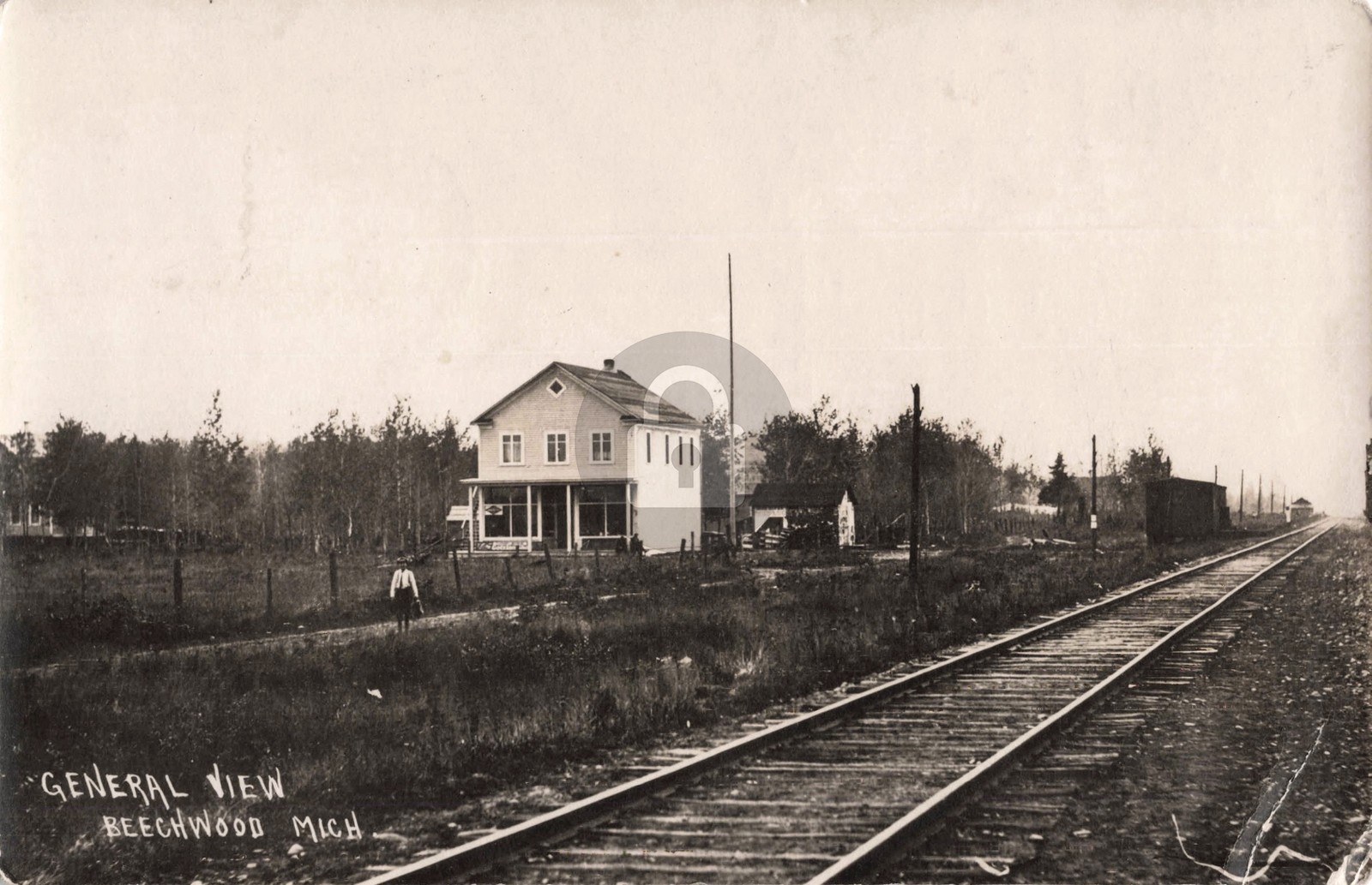Street View Beechwood MI Michigan 1915 RPPC Photo Postcard COPY