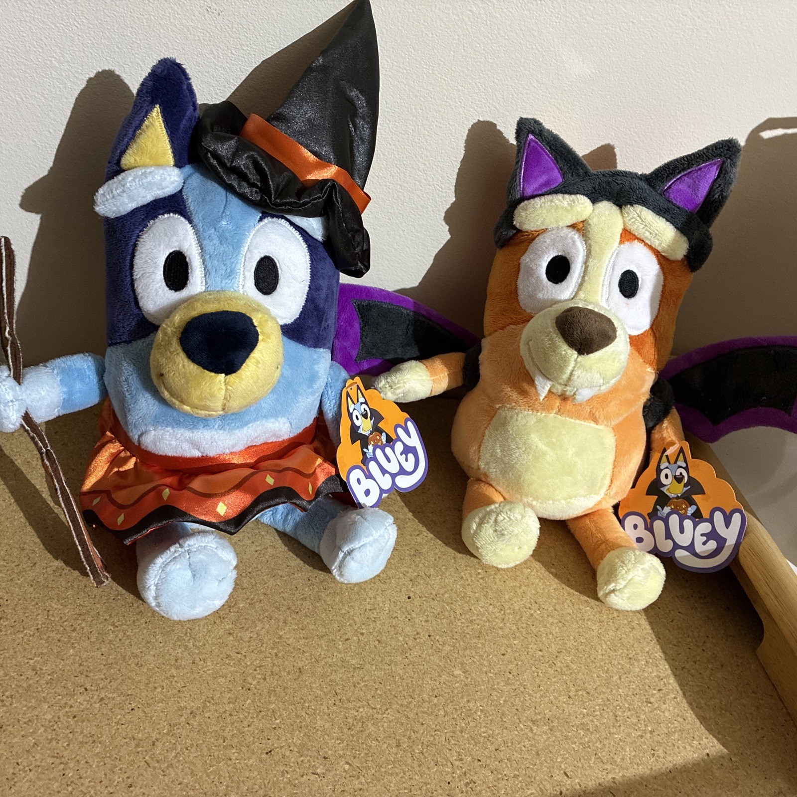 2025 BLUEY WITCH + BINGO BAT Halloween SET of 2 Plush Stuffed Toys 10\
