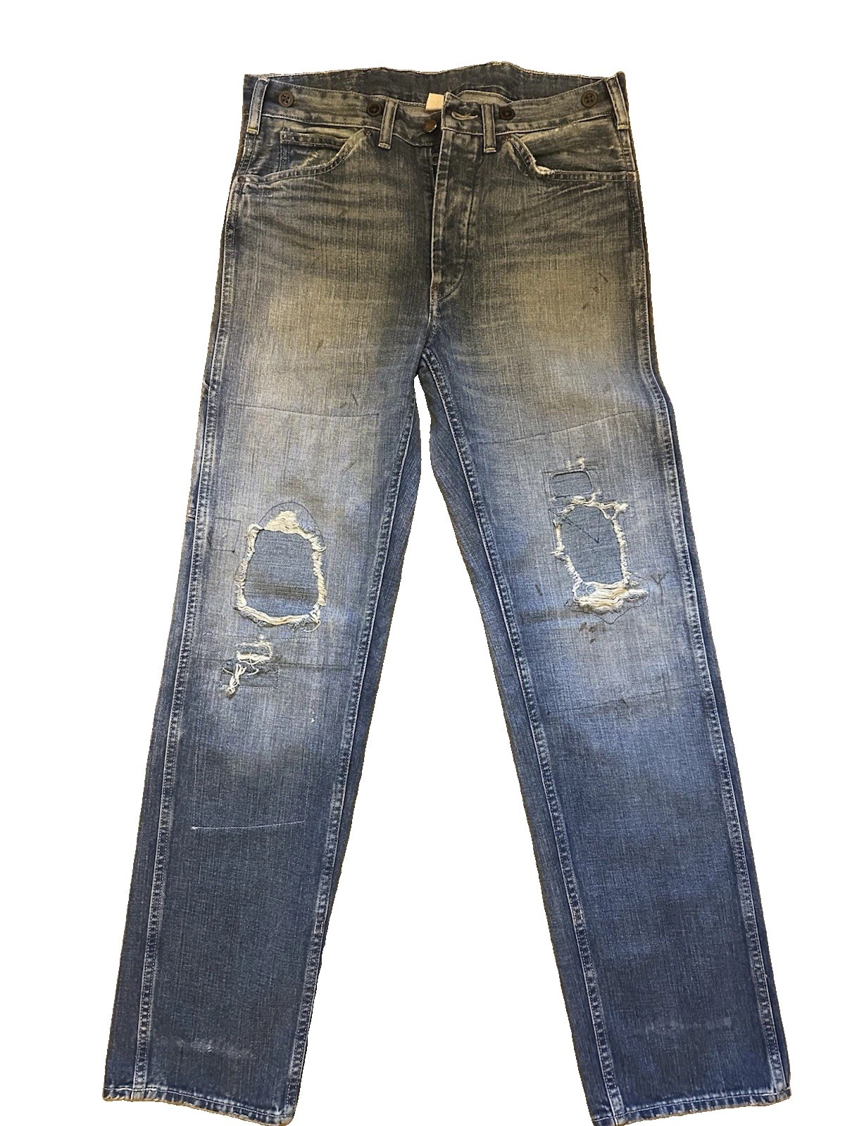 Ralph Lauren RRL Straight Fit Eastborough Distressed Jeans Ralph Lauren RRL Straight Fit Eastborough Distressed Jeans