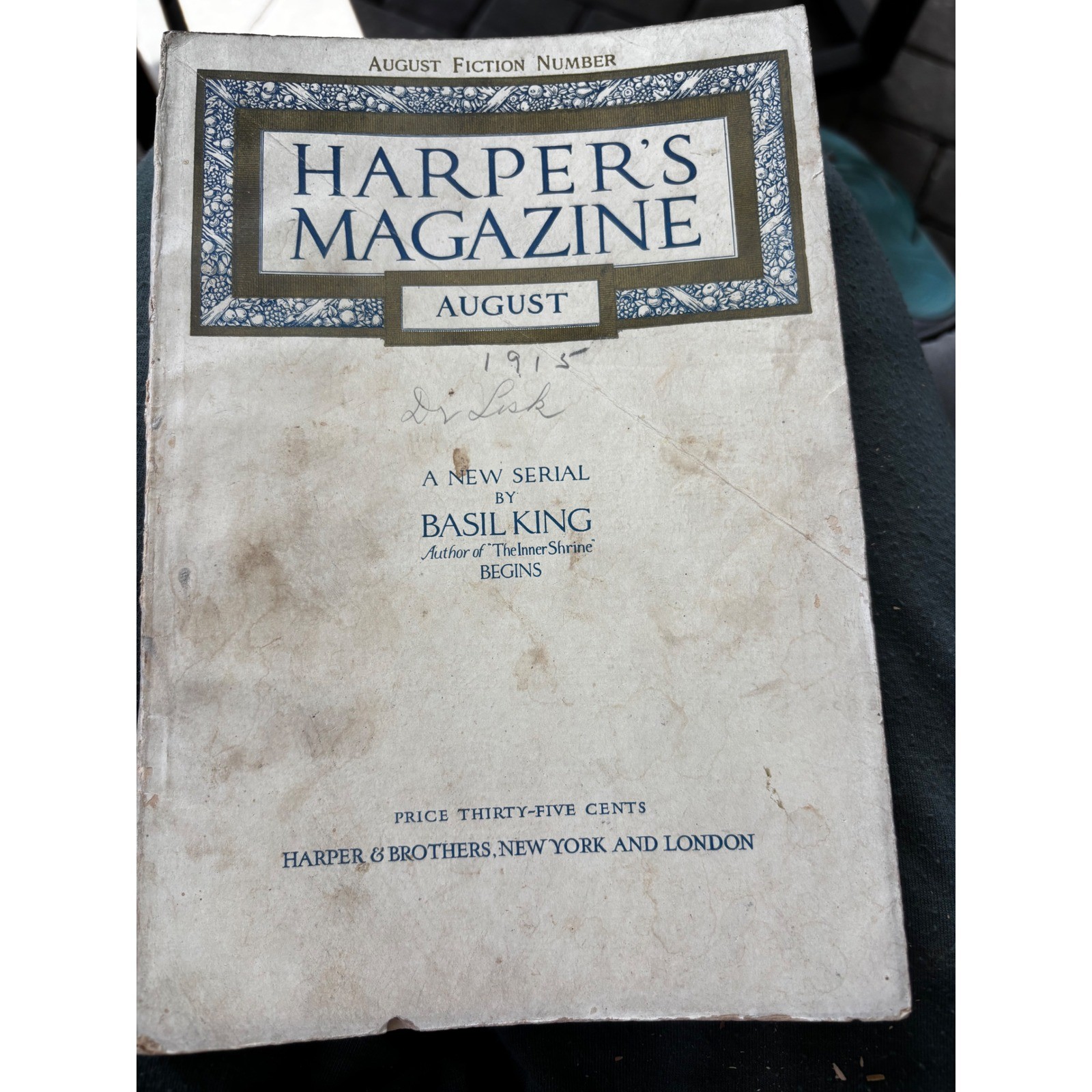 Vintage Harper\'s Monthly Magazine Aug 1915 No.783 NC Wyeth Illustrations Antique