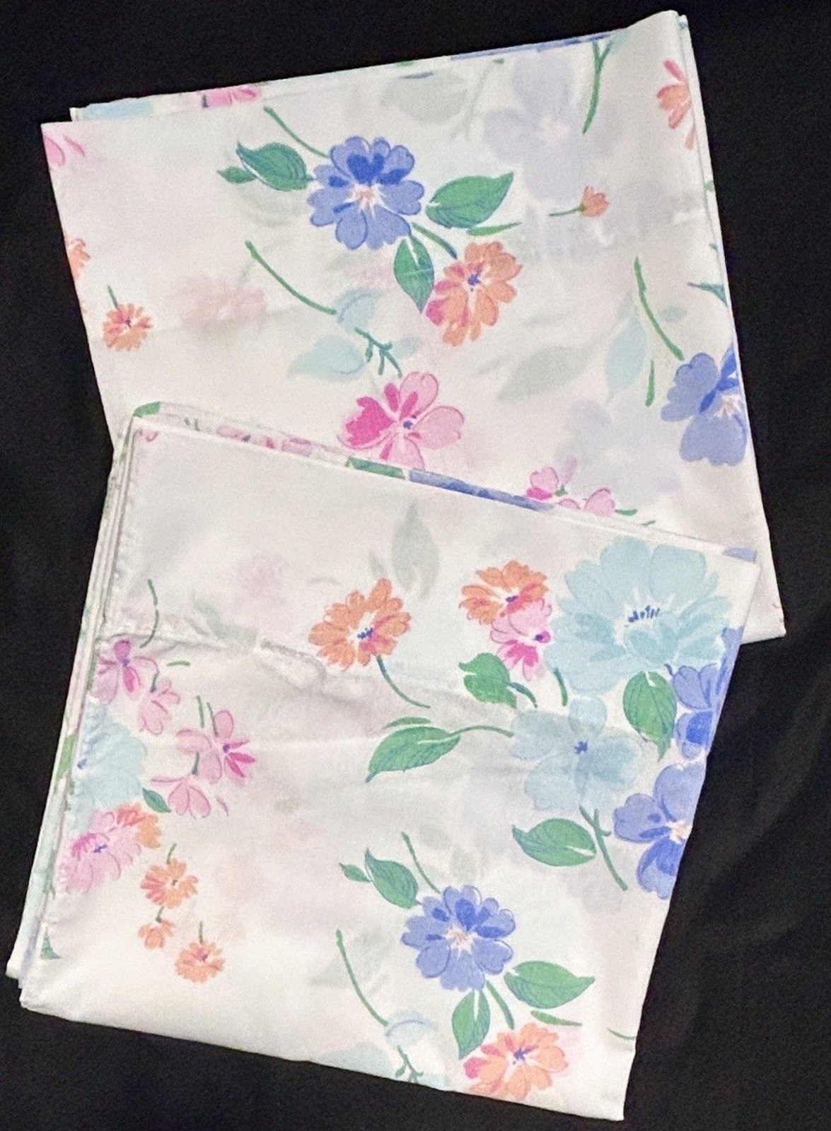 Vintage Cannon Pillowcase Pair King Pink Blue Pastel Floral 39 x 20 READ