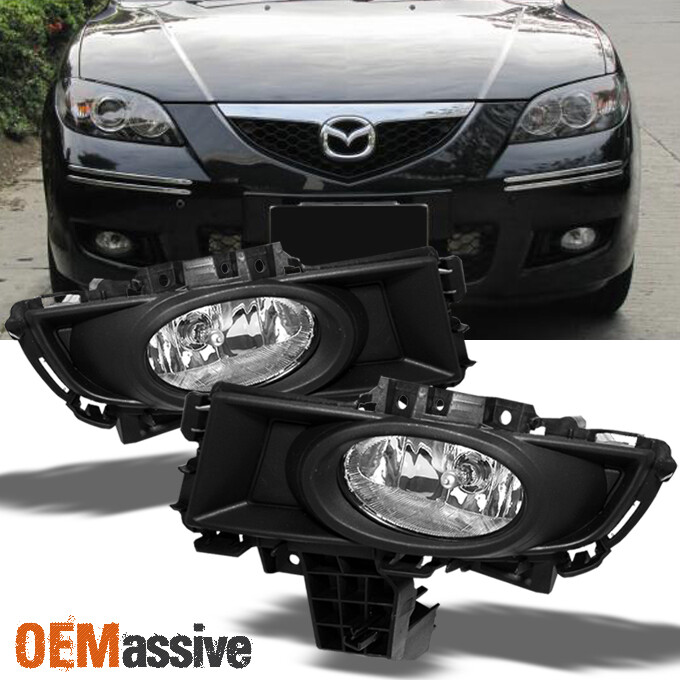 Fit 2007-2009 Mazda 3 Mazda3 Sedan Bumper Fog Lights w/Bulbs+Switch 07-09 L+R