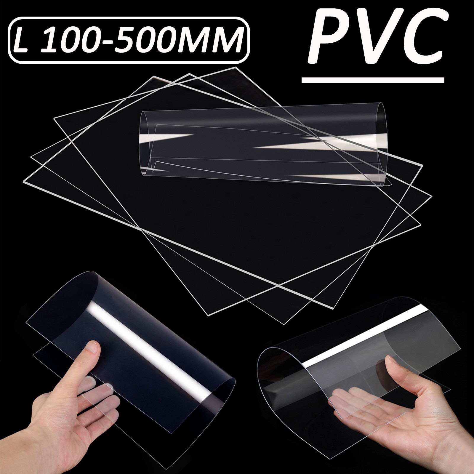 Clear PVC Sheet Plastic Sheeting Flexible Film DIY Craft Model Table Cover Vinyl