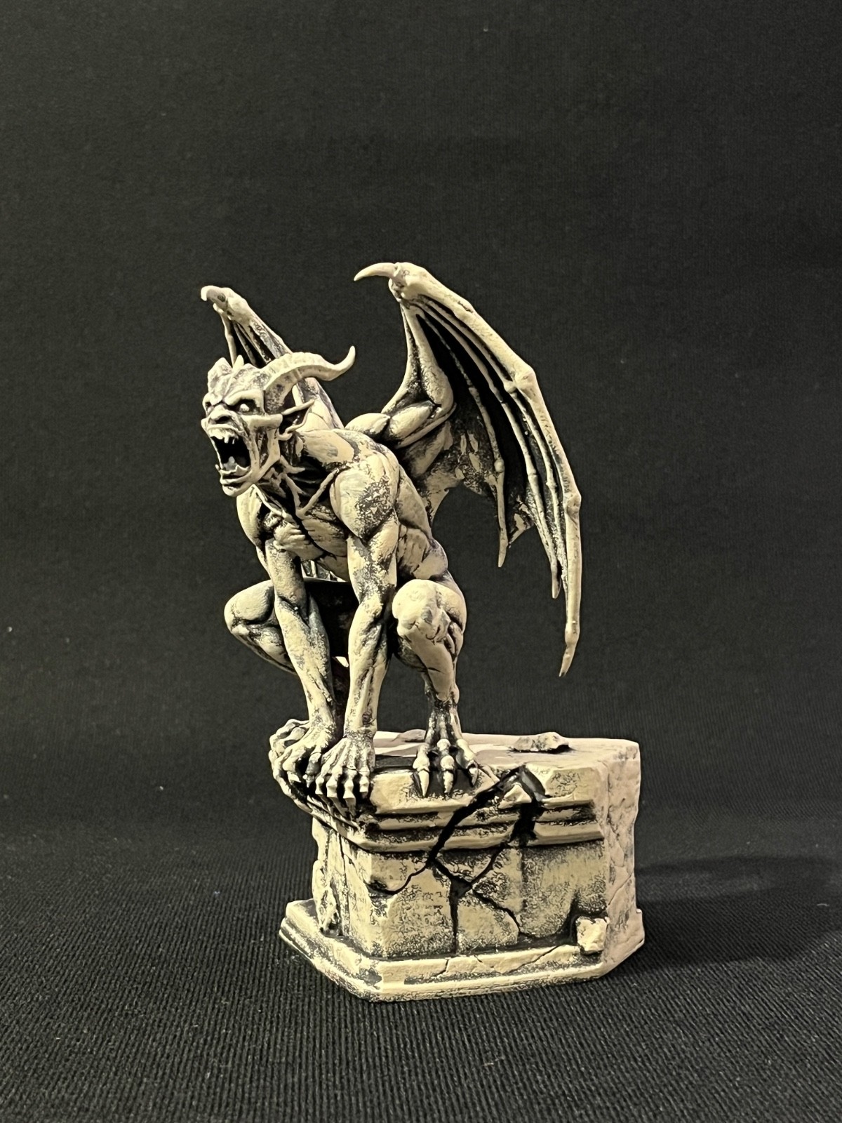 Gothic Winged Gargoyle Figurine Statue Stone Gray 8
