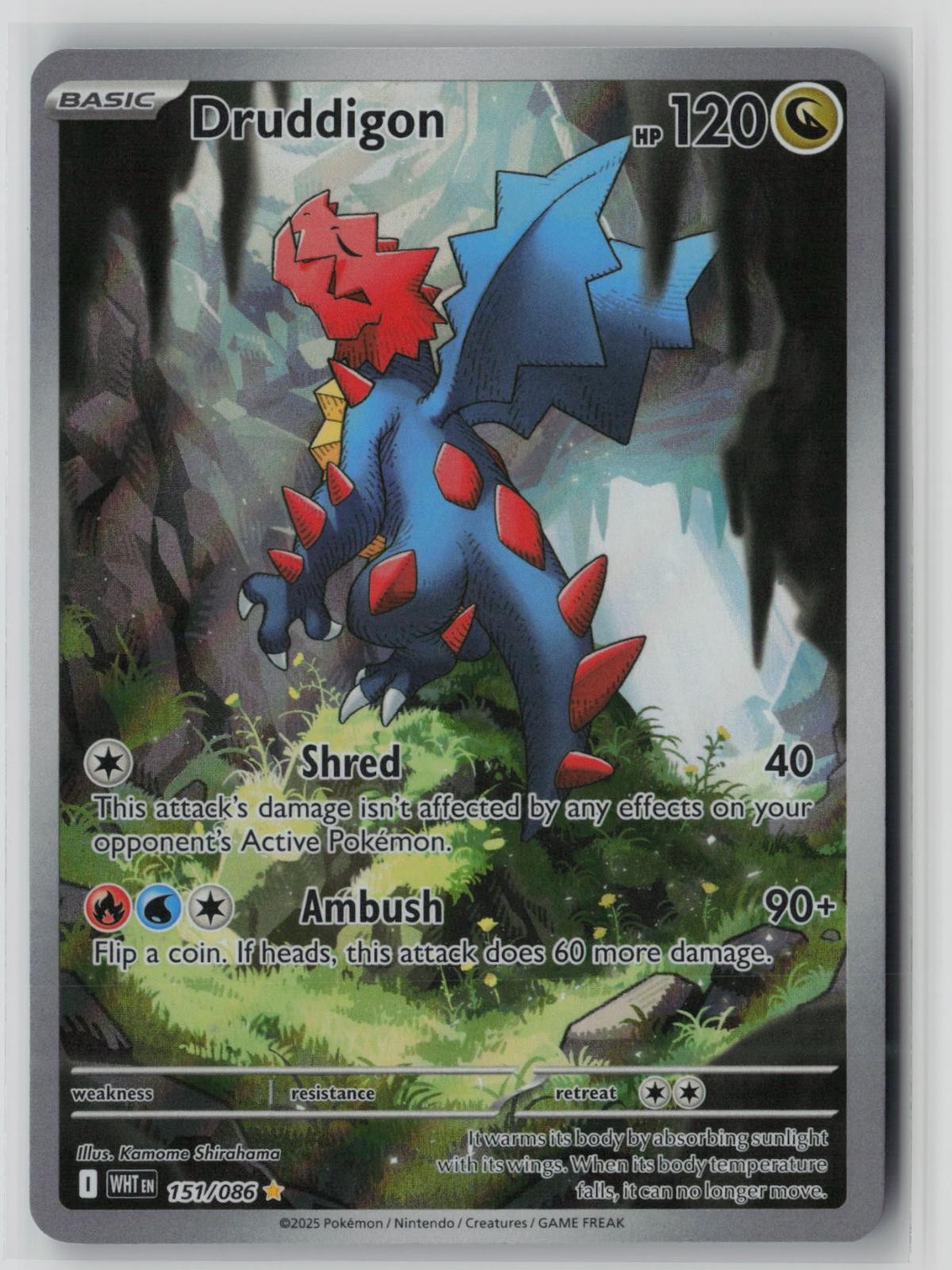 Druddigon 151/086 Holo Illustration Rare White Flare Near Mint CN25