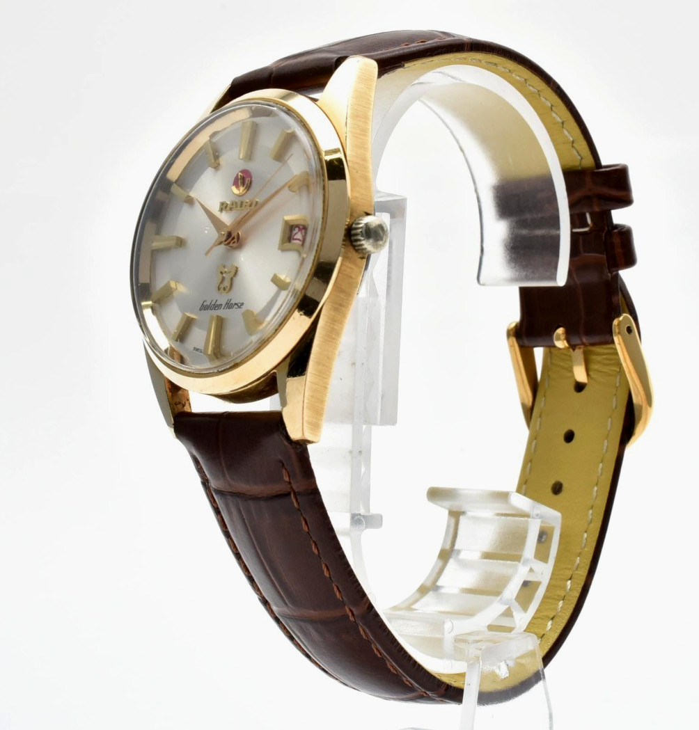 Vintage [EXC+5] RADO Golden Horse 623.3001.2 Gold Date 35mm AT Men's Watch JAPAN