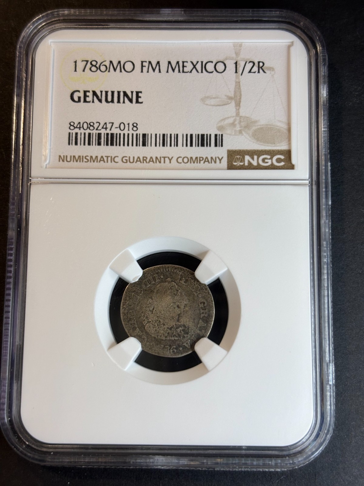 1786 MO FM Mexico 1/2 Reale NGC Certified