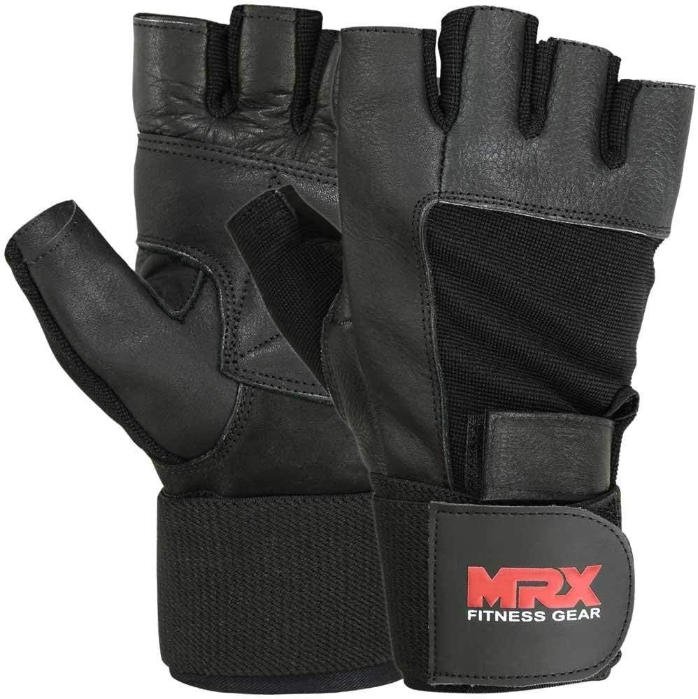 MRX Men Gym Gloves With Wrist Wrap Workout Weight Lifting Grip Fitness Exercise