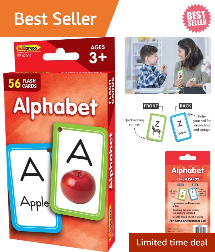 Interactive Double-Sided Alphabet Flash Cards - Perfect for Language Development