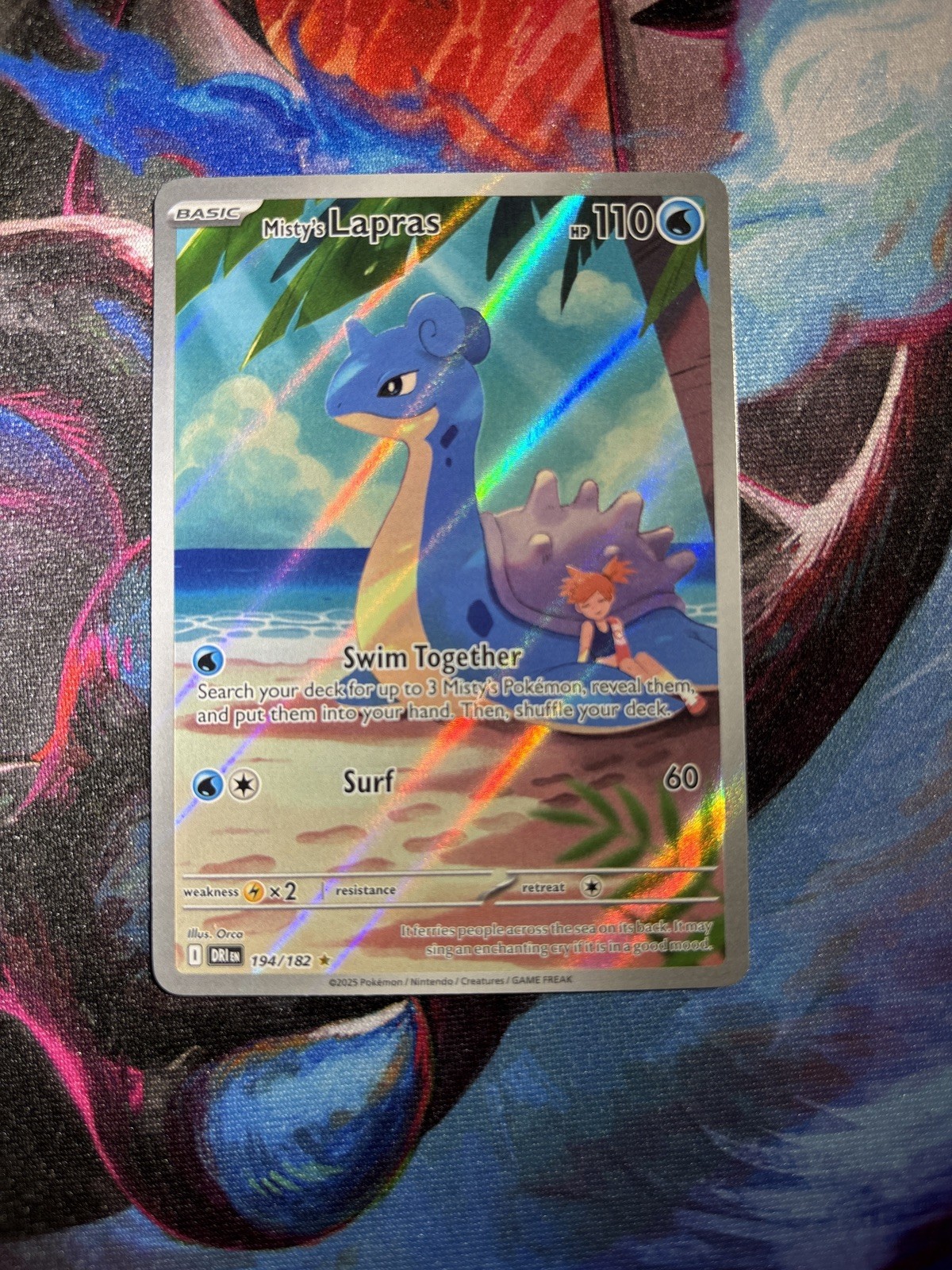 Pokemon Misty\'s Lapras 194/182 Destined Rivals Special Illustration Rare Holo NM