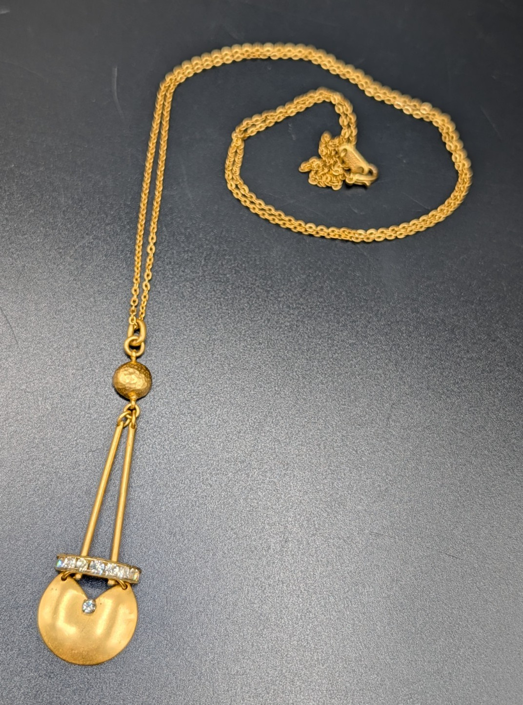 Vintage Gerard Yosca New York Gold-Tone Pendant Necklace
