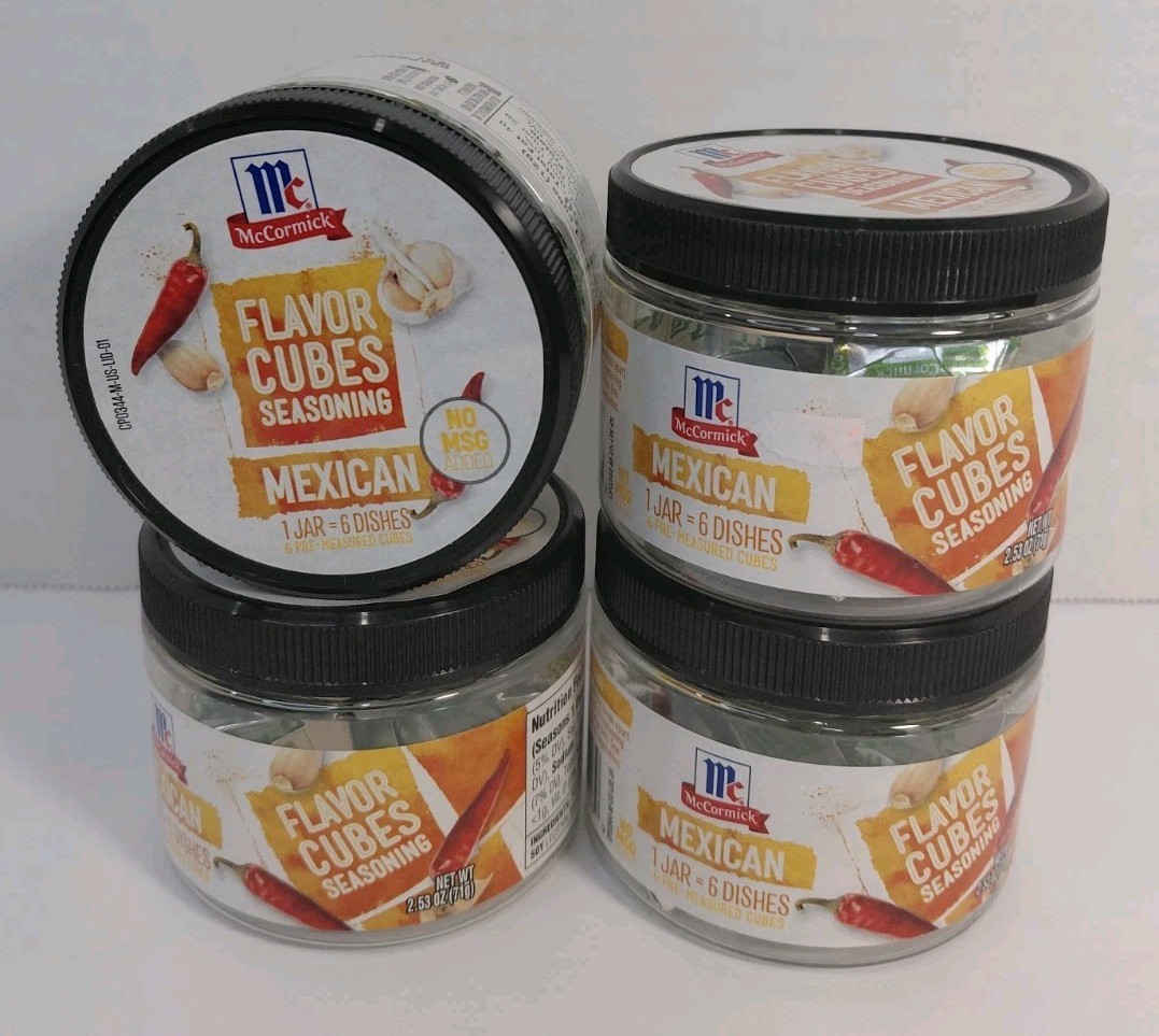 McCormick Mexican Flavor Cubes Seasoning 2.3 oz Lot Of 4 Discontinued Collector