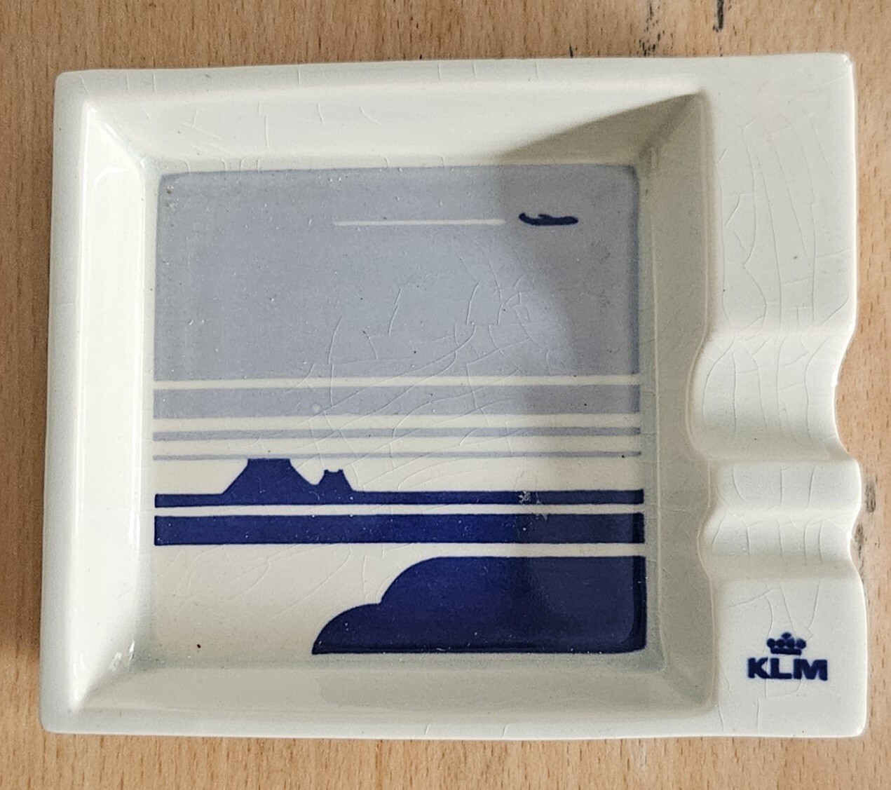 KLM Airlines Ashtray Rectangular Rare, Vintage