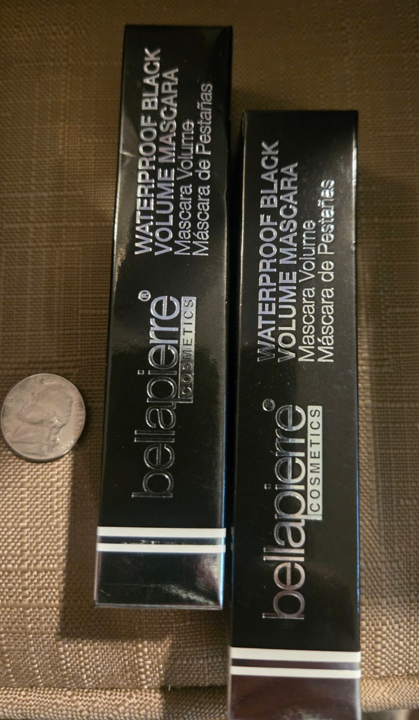 2X Bellapierre Cosmetics - Waterproof Volume Mascara Black NIB Full Size 2X