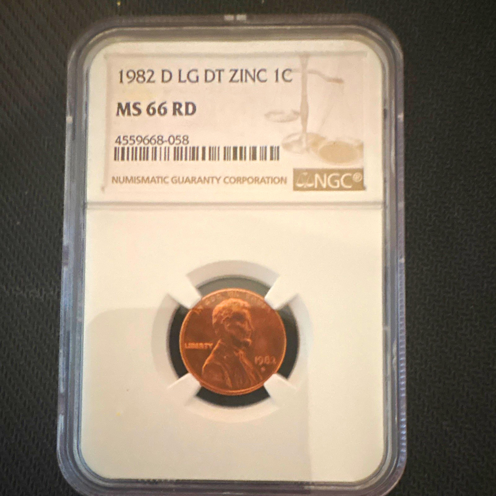 1982-D Lincoln Memorial Small Cent Large Date Copper NGC MS66 RD