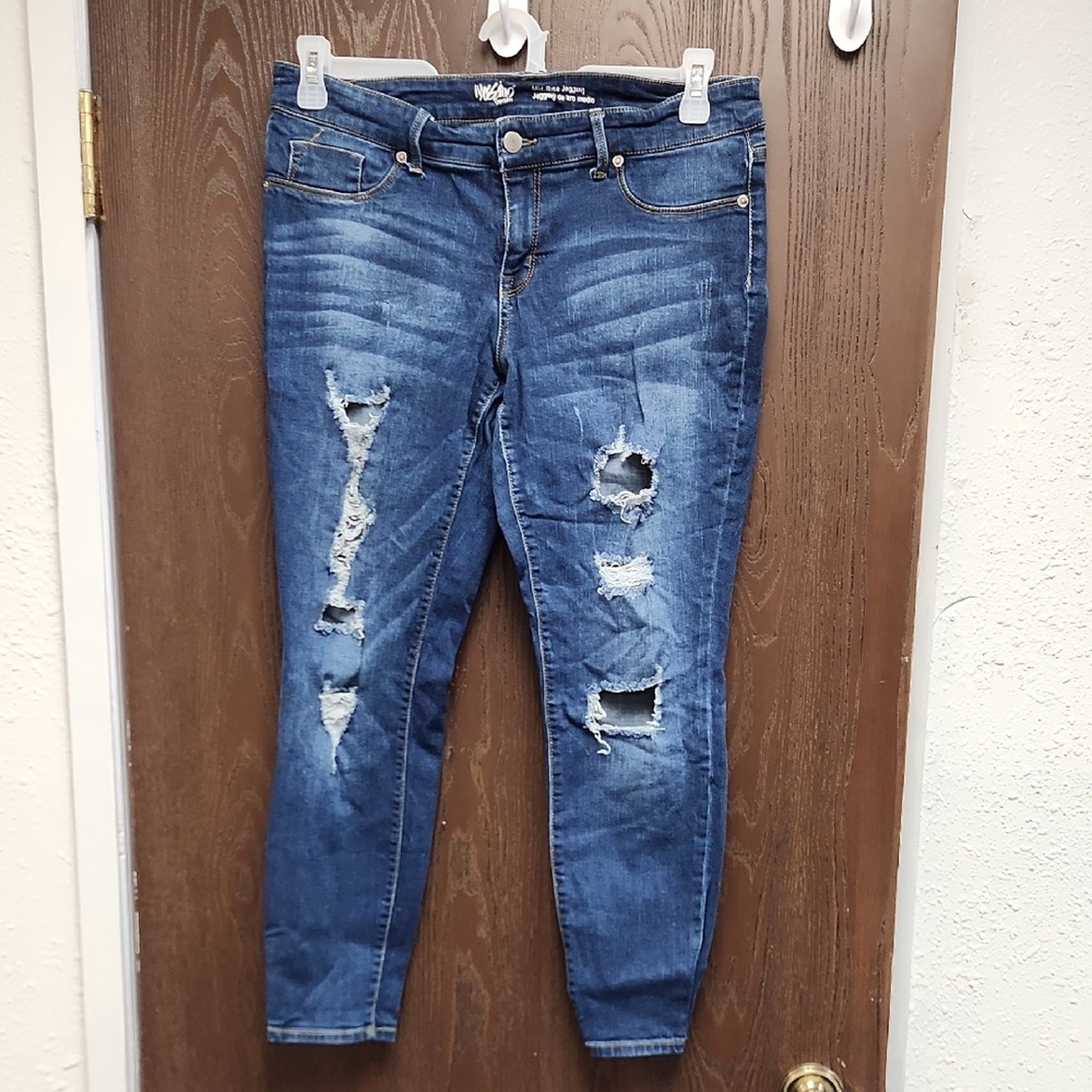Mossimo Supply Co. Ripped Blue Skinny Jeans