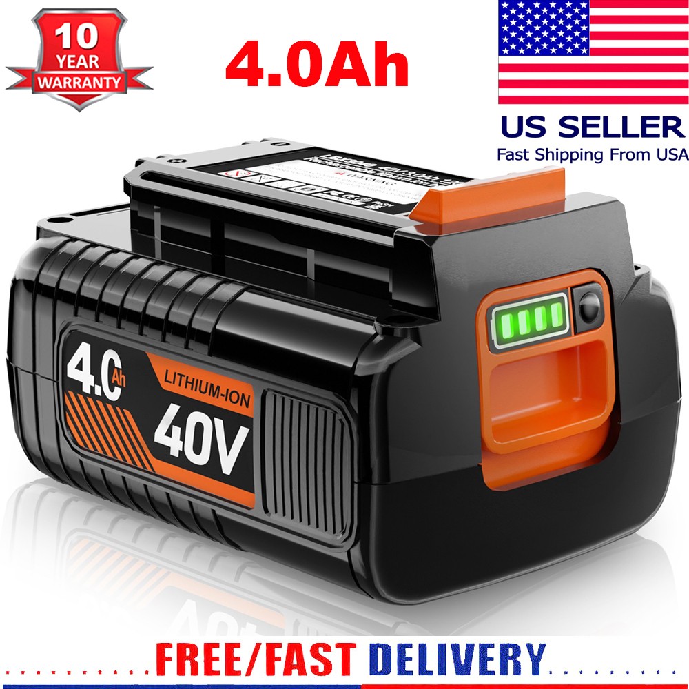 40V 4.0Ah LBX2040 for Black and Decker 40 Volt Lithium Battery LBXR36 LBX1540 US