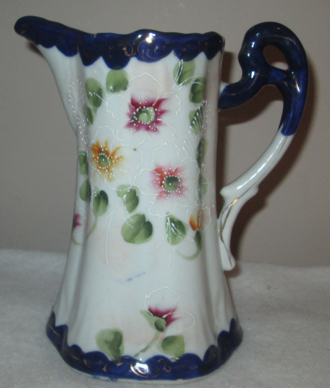 ANTIQUE NIPPON Hand Painted Floral Violet Gold Gilt Chocolate Tea Pot JE OH