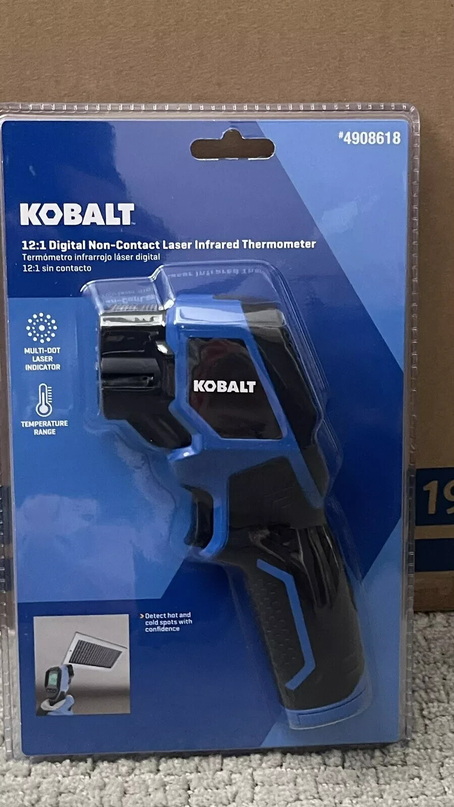 🌡️Kobalt 12:1 Digital Infrared Thermometer Model 4908618 Batteries Included