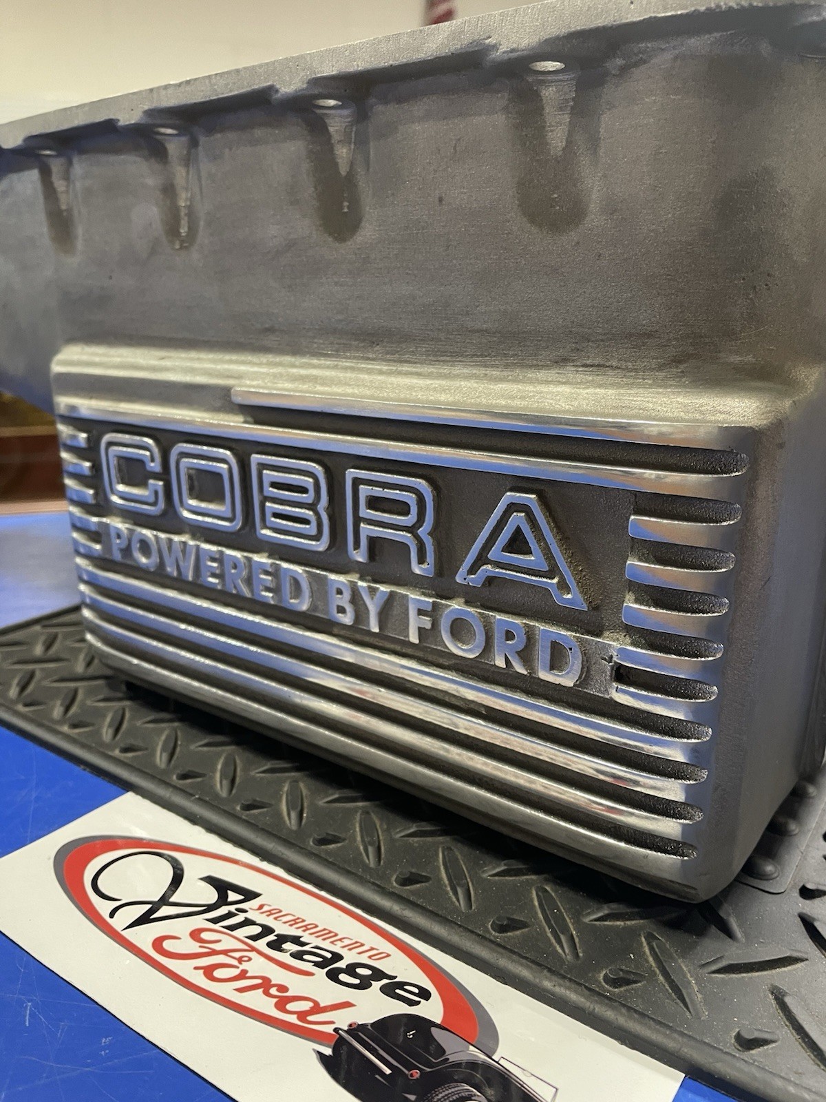 Very Rare Original Ford Cobra Competition Finned Aluminum Oil Pan Small Ford