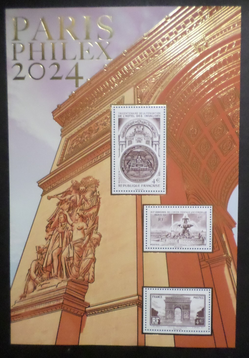 FRANCE 2024 Gold Block-Leaflet Stamp F5786 PHILEX PARIS Monuments MNH