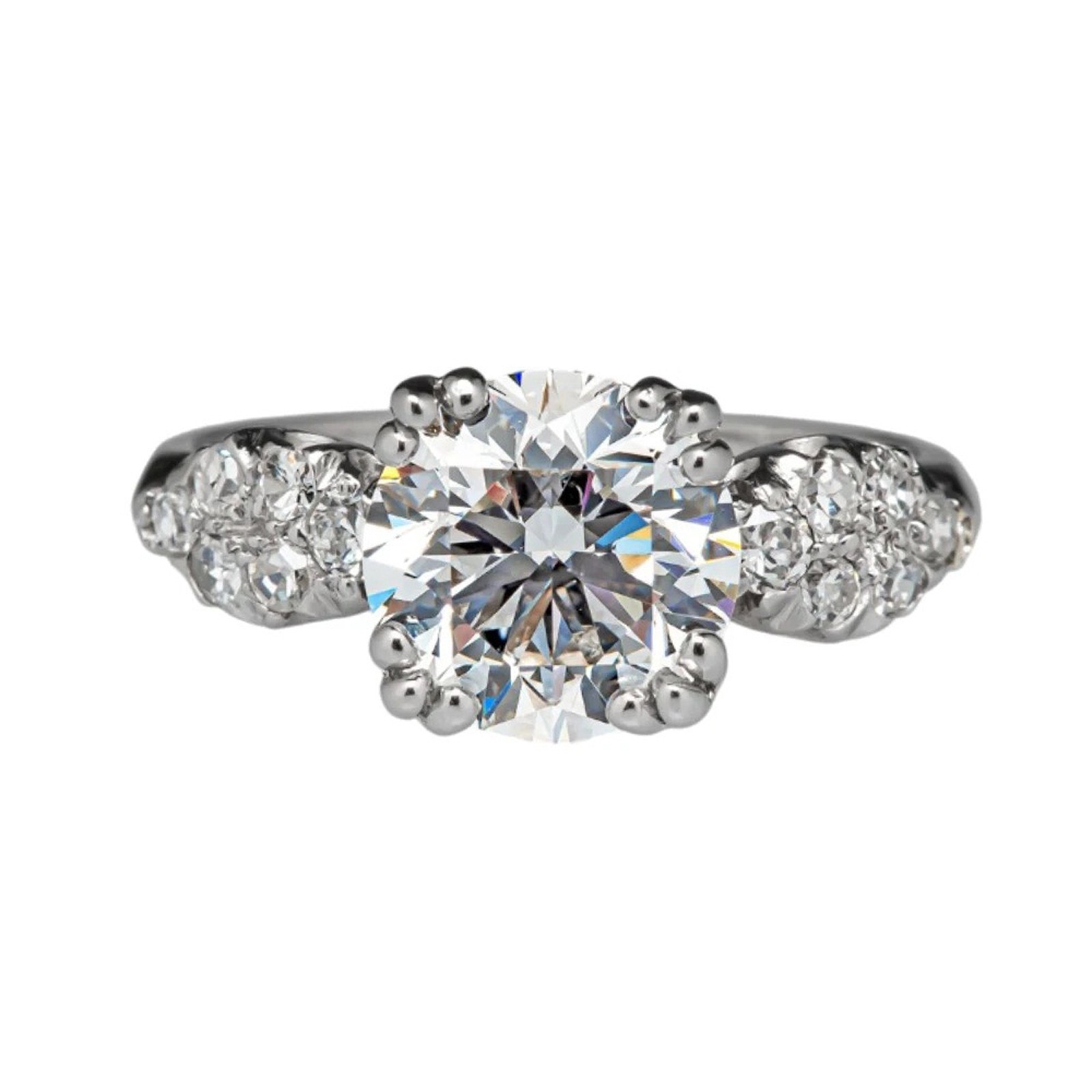 Certified White Diamond 6.00Cts Round Shape Ring In 925 Silver - Tariffs Free