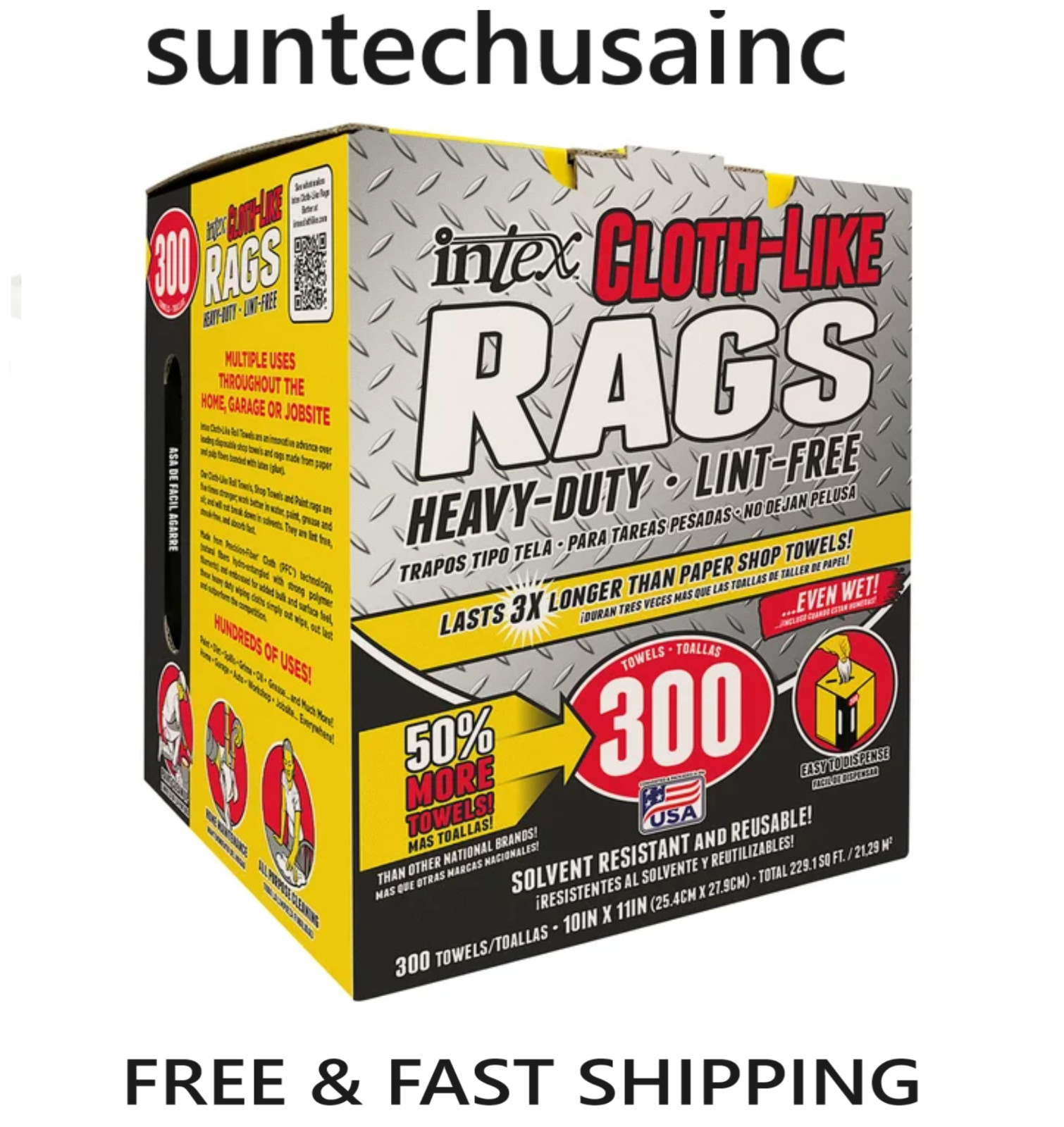 Intex Cloth-Like Rags in a Box 300 Towels, 10\ Intex Cloth-Like Rags in a Box 300 Towels, 10\
