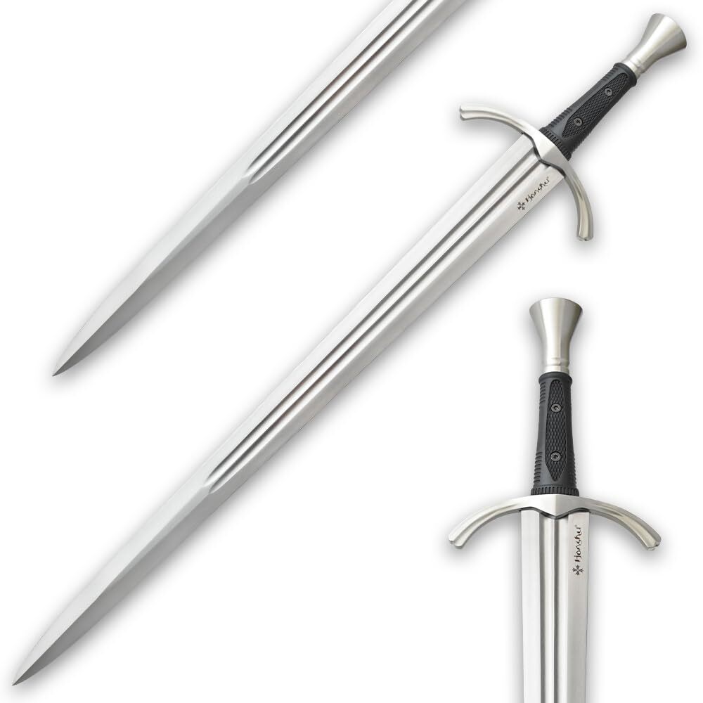 Honshu Single-Handed Broadsword | 1060 Carbon Steel Blade | Black TPR Handle