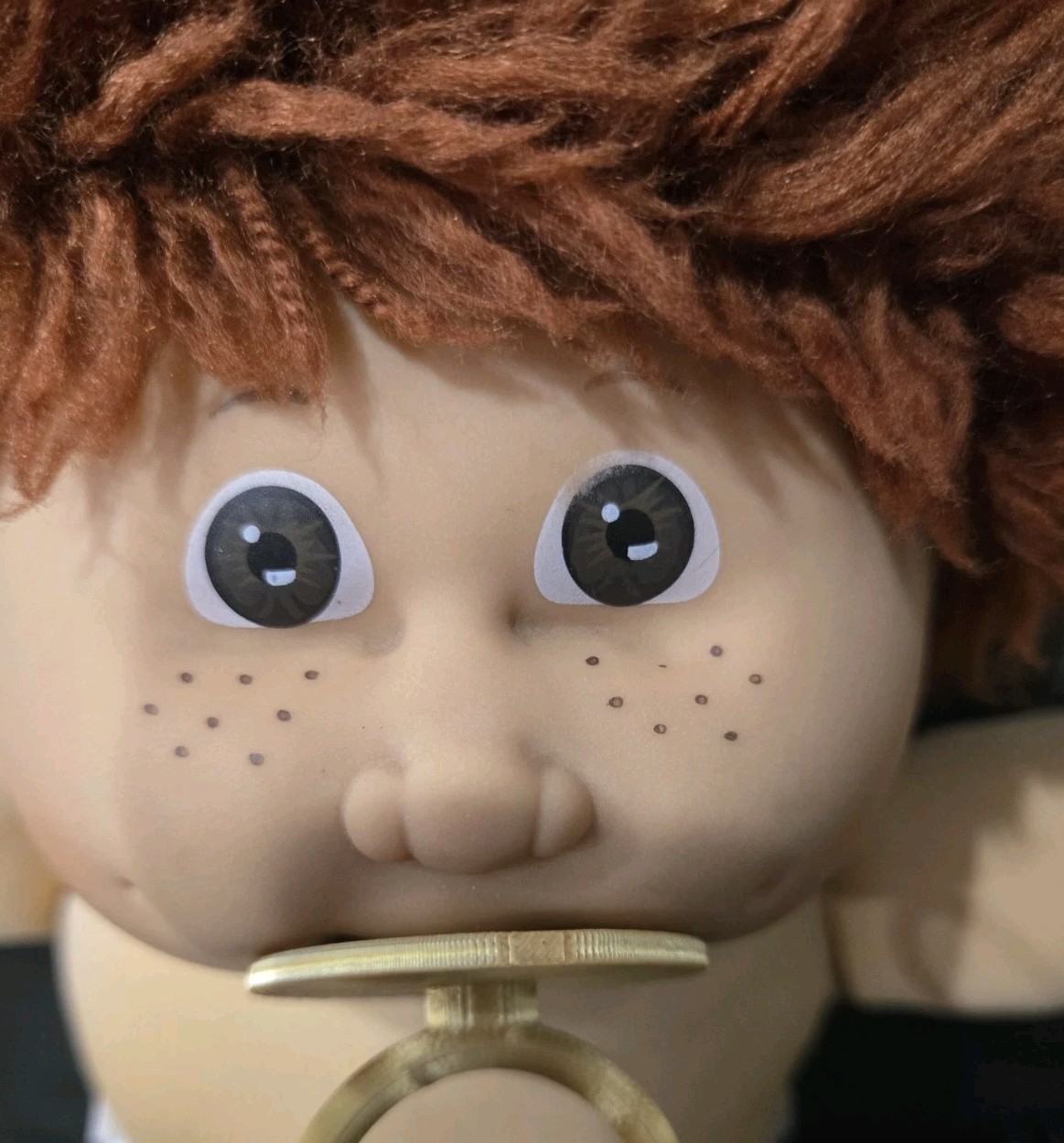 Jesmar Vintage Cabbage Patch Kid Boy Freckles & Auburn Fuzzy Hair Head Mold 4