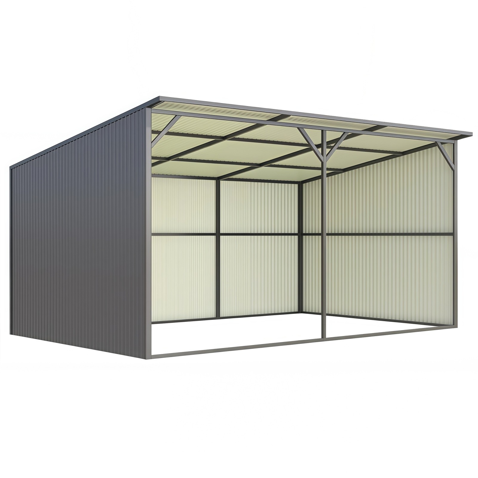 12x20 Ft Metal Livestock Shelter Run-in Shed for Cattle Horse Goat New 