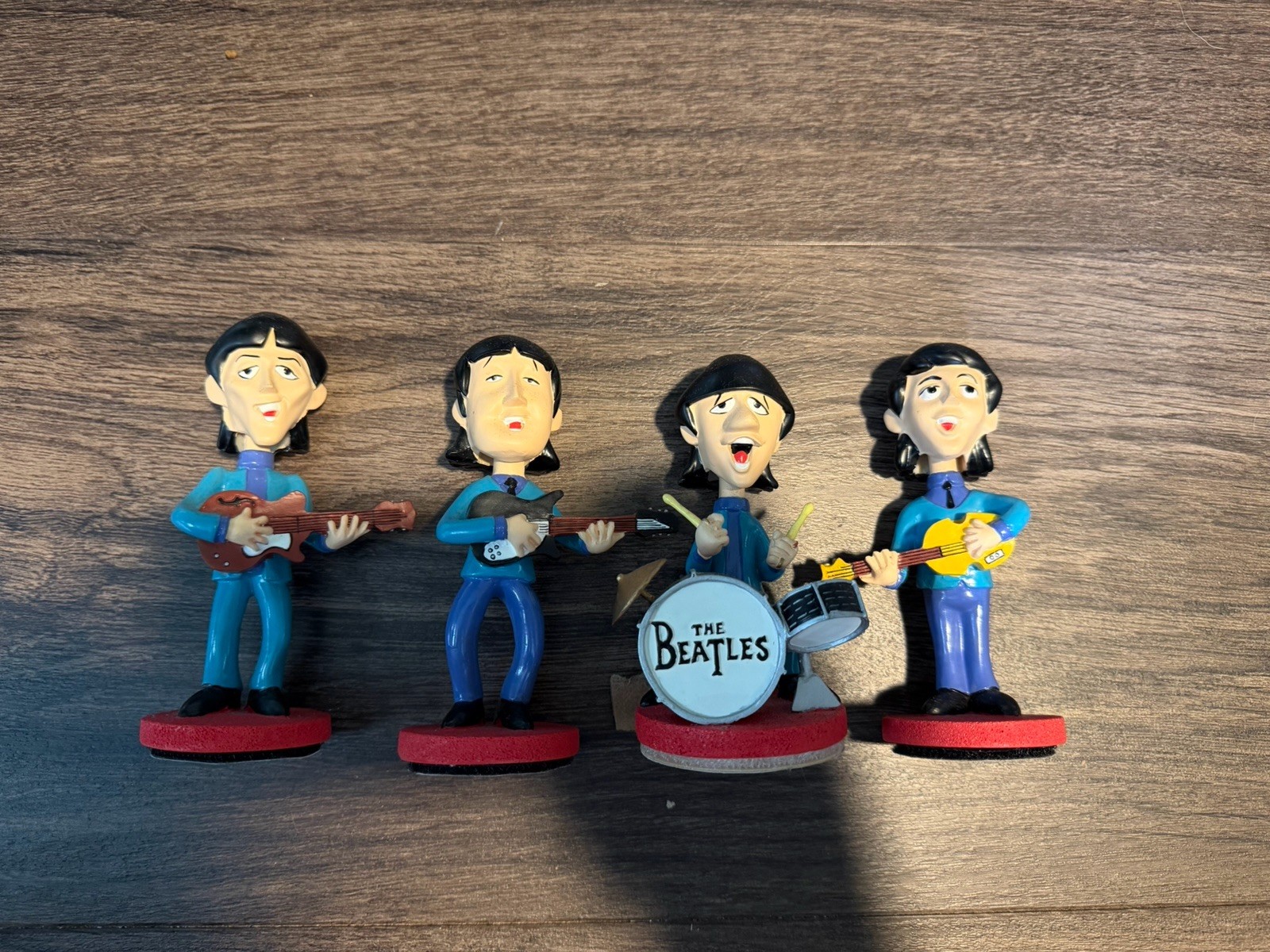 The Beatles Cartoon Anime 2004 Bobblehead Figures Extremely Rare Complete Set