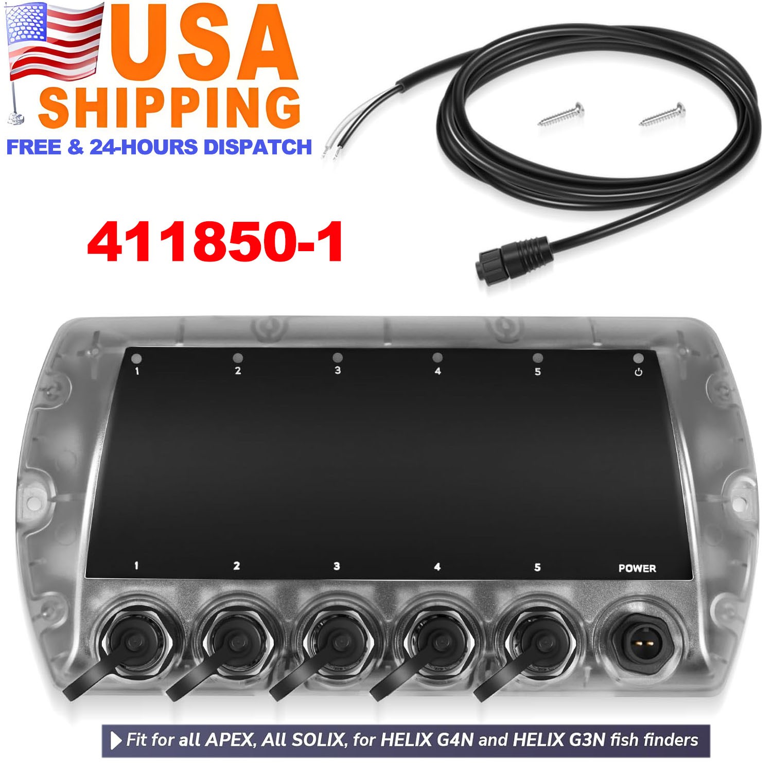for Humminbird 411850-1 AS ETH 5PGL - 5 Port Ethernet Switch w/LED Connect Light