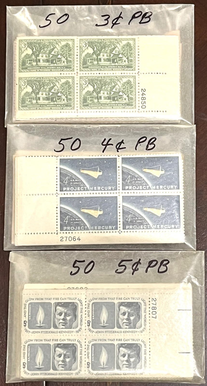 RHstamps 150 DIFF PLATE BLOCKS CONSISTING OF 50 EACH OF 3, 4, 5 CENT LOTS MNH RHstamps 150 DIFF PLATE BLOCKS CONSISTING OF 50 EACH OF 3, 4, 5 CENT LOTS MNH