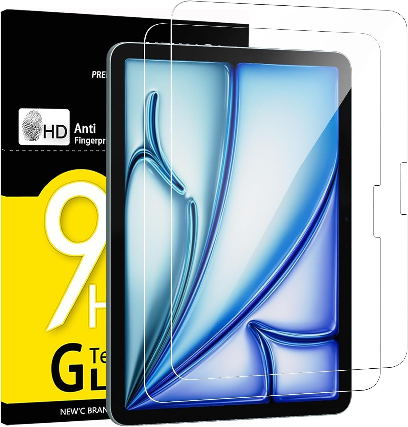 2 Pack Tempered Glass Screen Protector for iPad Air 2025/2024, Bubble Free