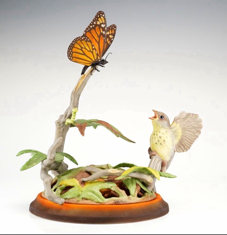 Boehm Vintage Hand Painted Porcelain Figurine: Fledgling Canada Warbler 491 Boehm Vintage Hand Painted Porcelain Figurine: Fledgling Canada Warbler 491
