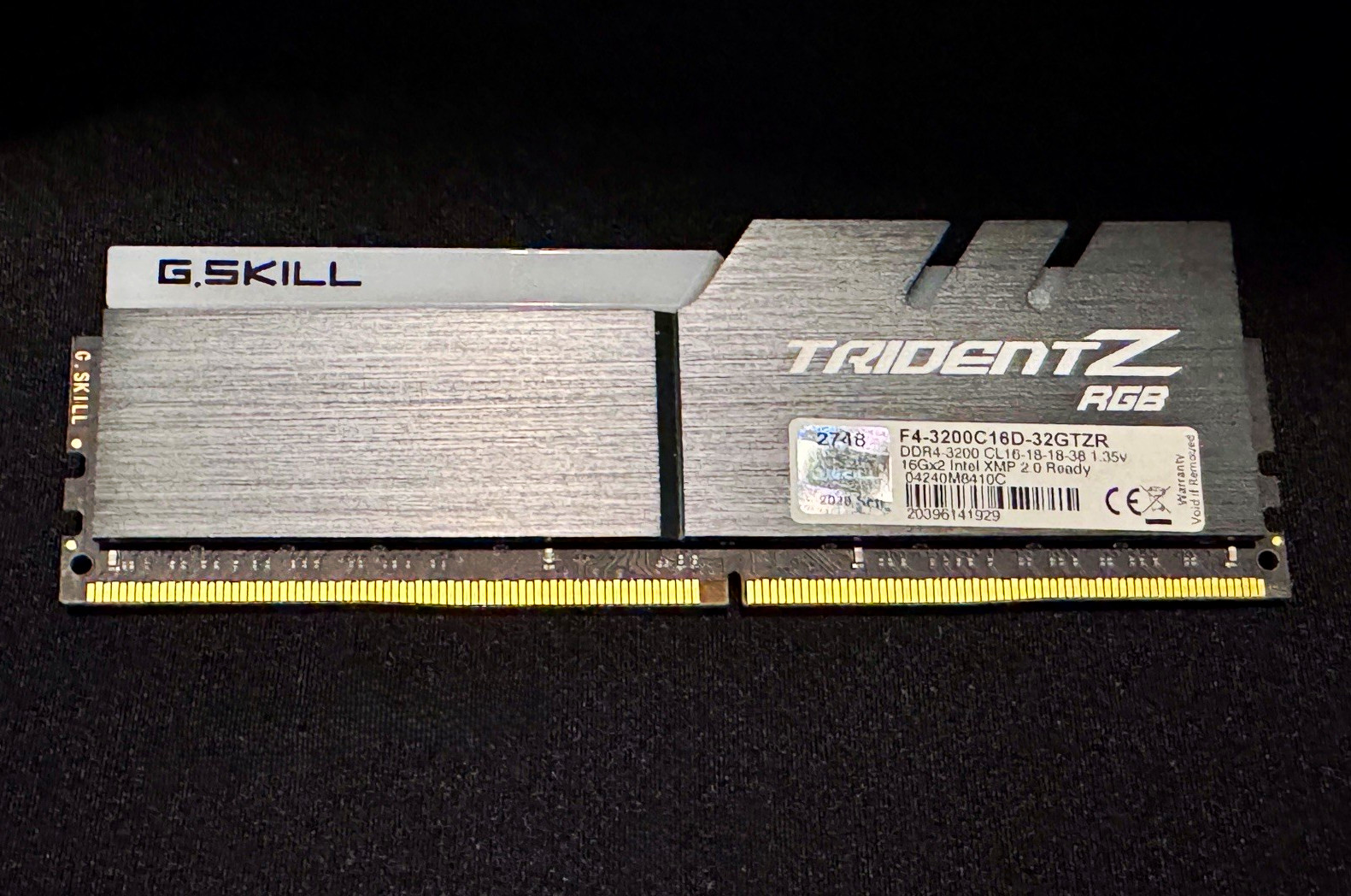 G.SKILL Trident Z RGB  **One 16GB DIMM** DDR4-3200 DIMM RAM F4-3200C16D-32GTZR