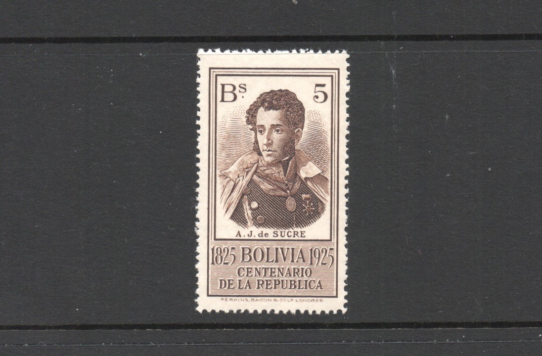 T3701   Bolivia  1925   Century Of The Republic (High Value Bs.5.00)   1v.   MNH