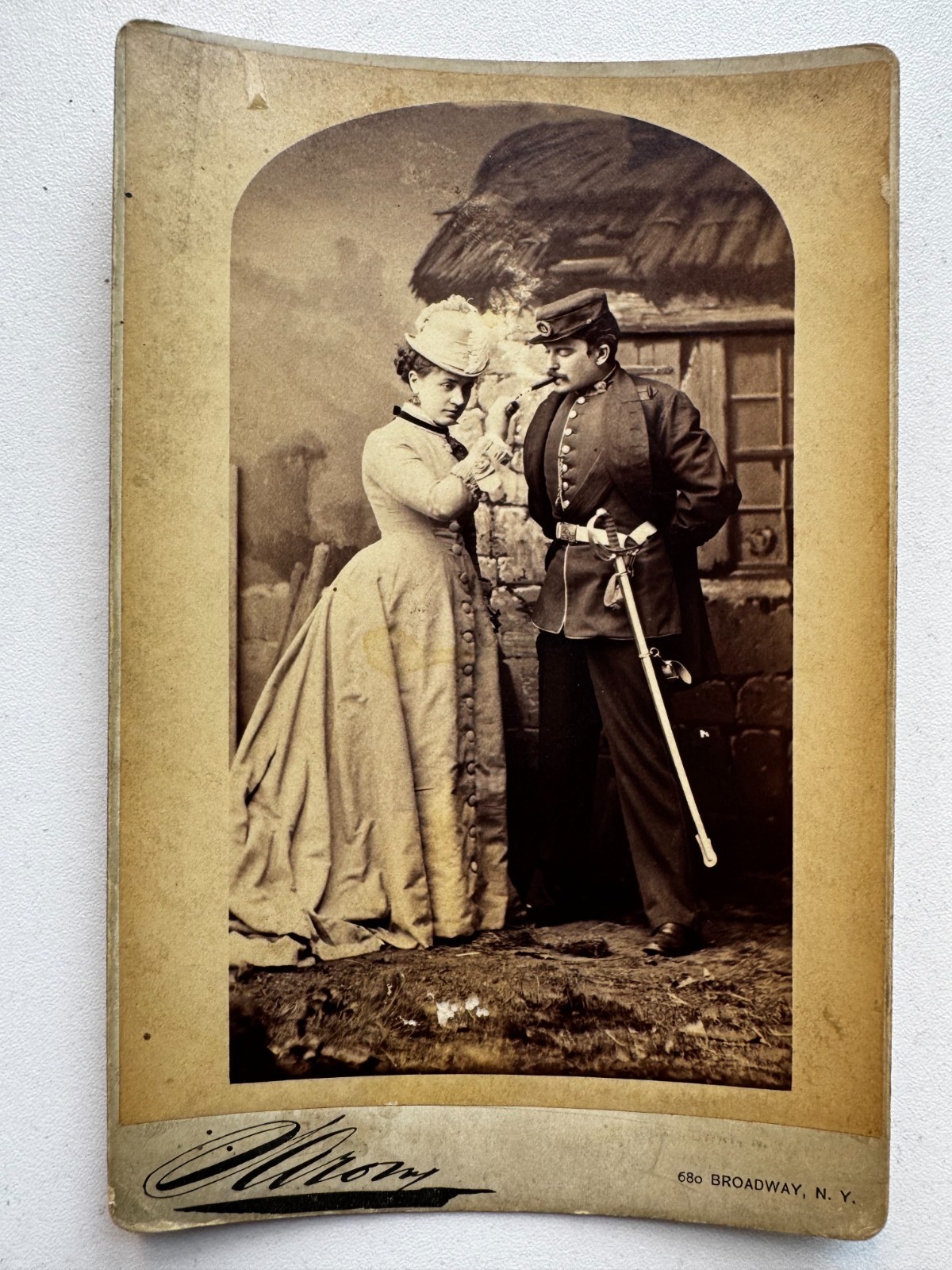 RARE 1874 Cabinet Card Henry J. Montague and Ada Dyas in The Shaughraun