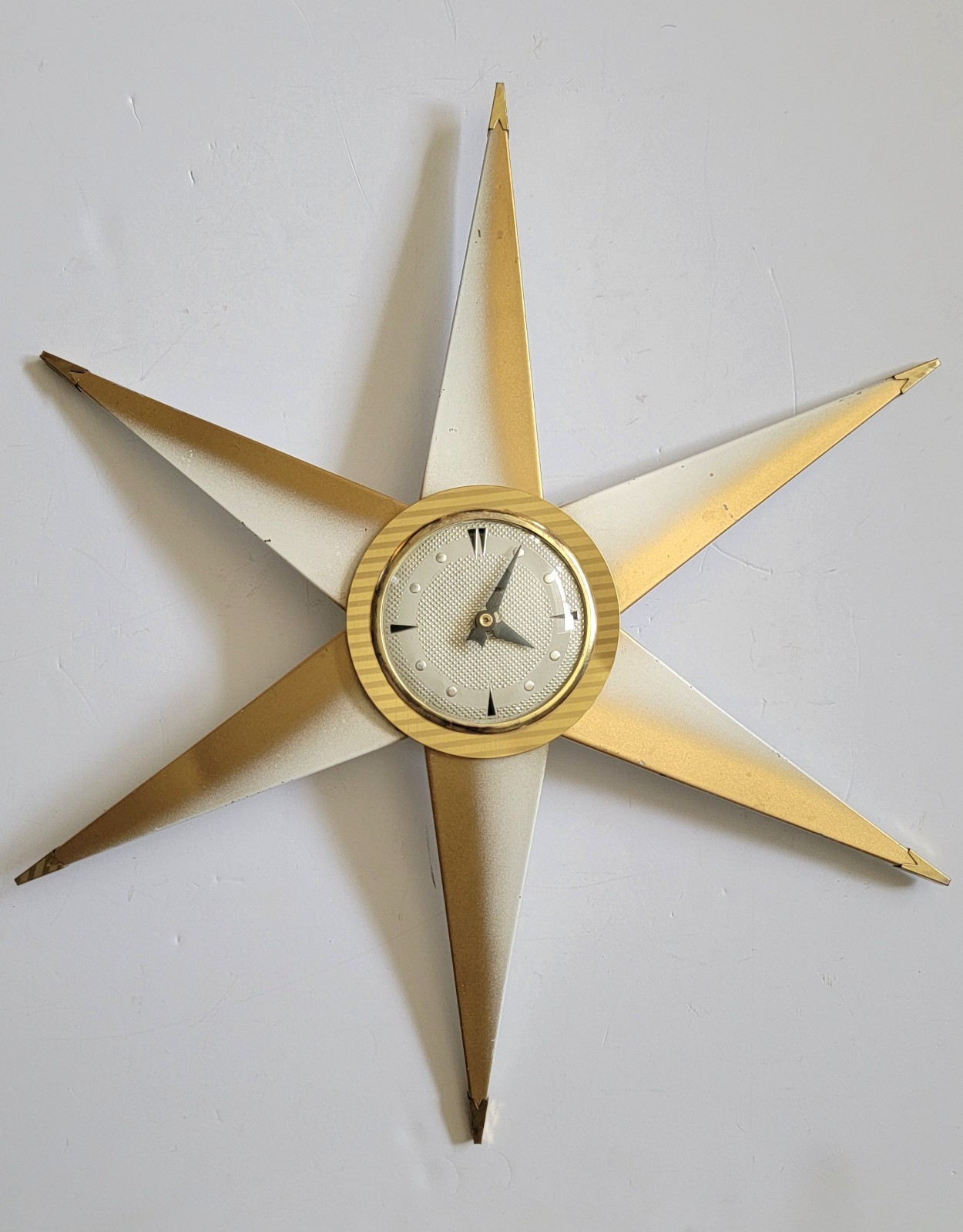 Vintage 1950s Bilt Rite Mid Century Modern Atomic Starburst Wall Clock