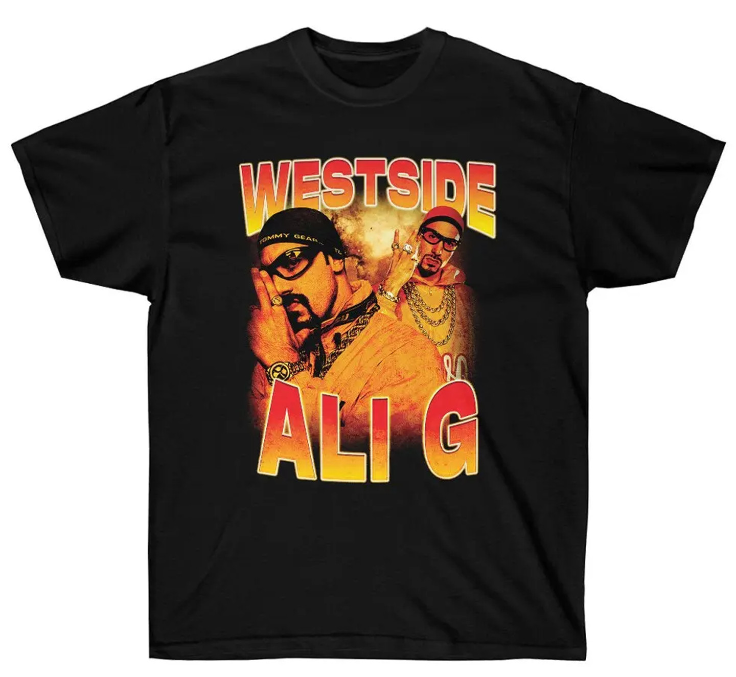 HOT NEW Ali G collage shirt Black short sleeve All sizes X645