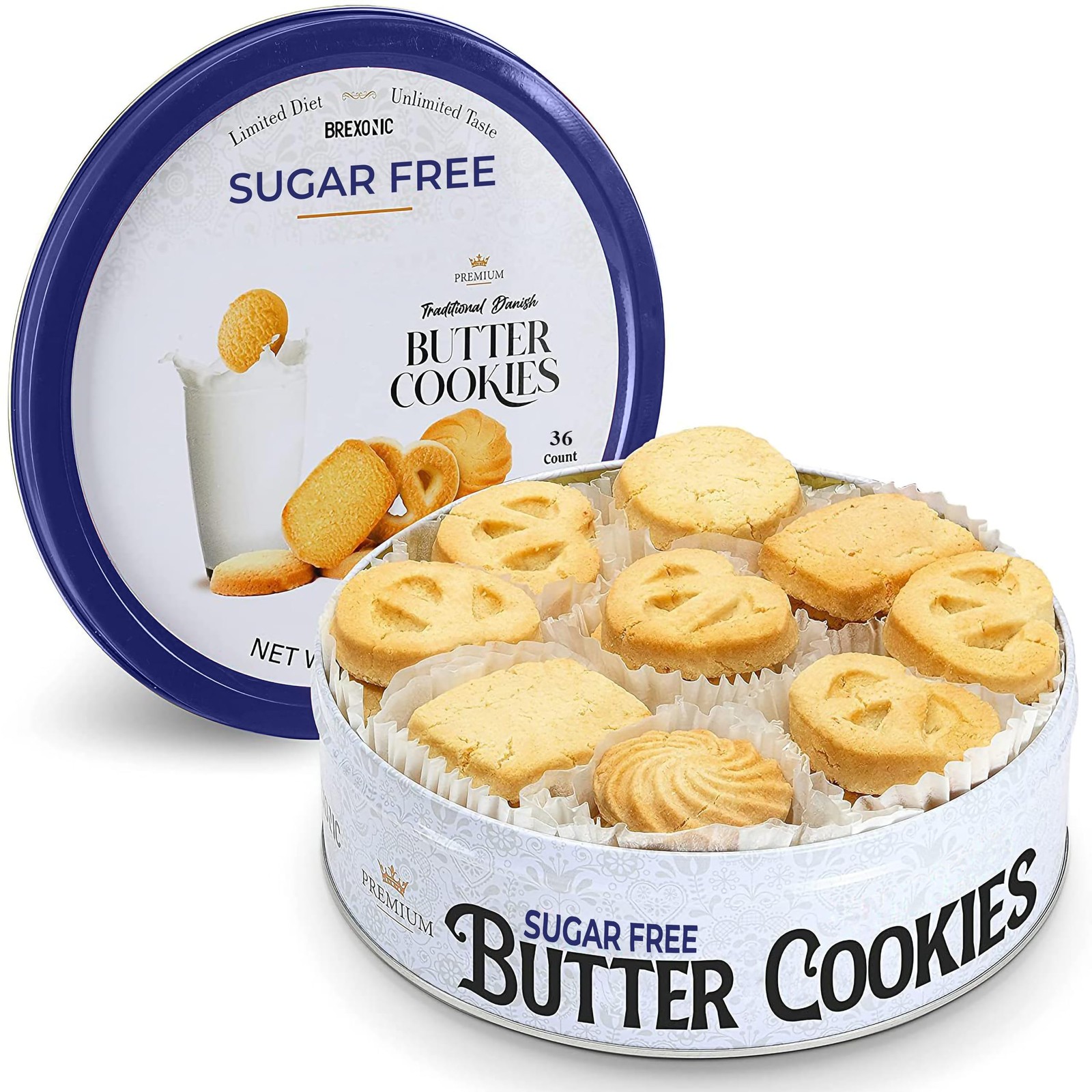 Sugar Free Butter Cookies 36 Count Traditional 19.1 cm x 5.5 x 19.3
