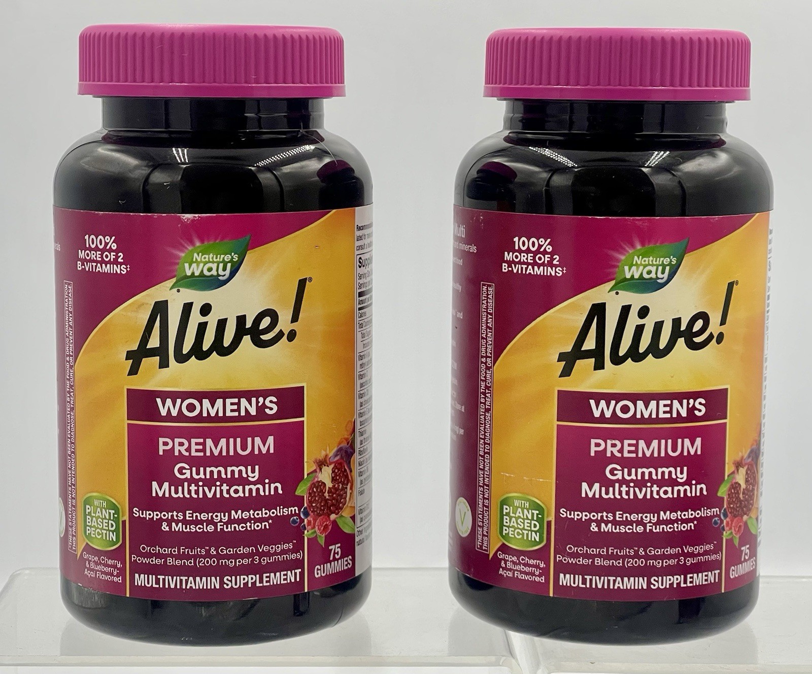Lot of 2 Nature\'s Way Alive Women\'s Premium Gummy Multivitamin 75Ct EXP 01/27