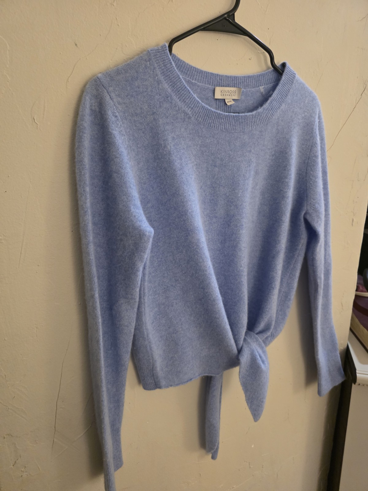 Kinross Cashmere Tie Front Sweater Medium Kinross Cashmere Tie Front Sweater Medium