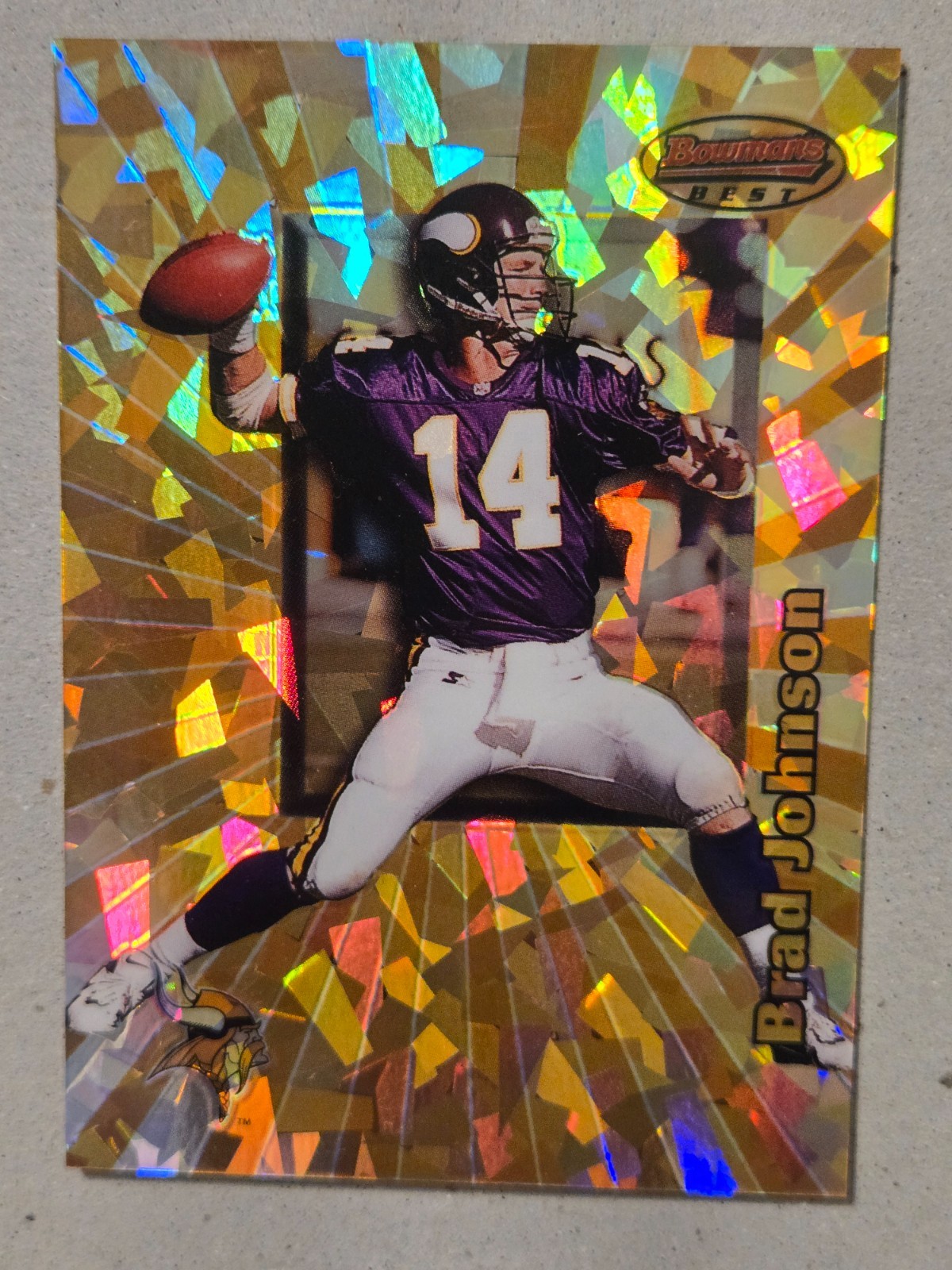 BRAD JOHNSON VIKINGS 1998 Bowman\'s Best Atomic Refractor #81 #\'d 063/100 RARE