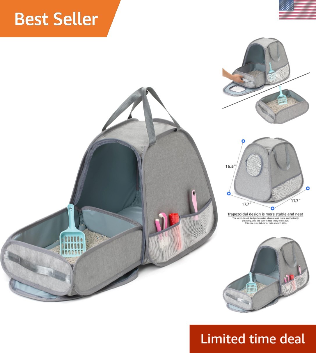 Collapsible Portable Cat Litter Box - Lightweight & Leak-Proof Travel Companion