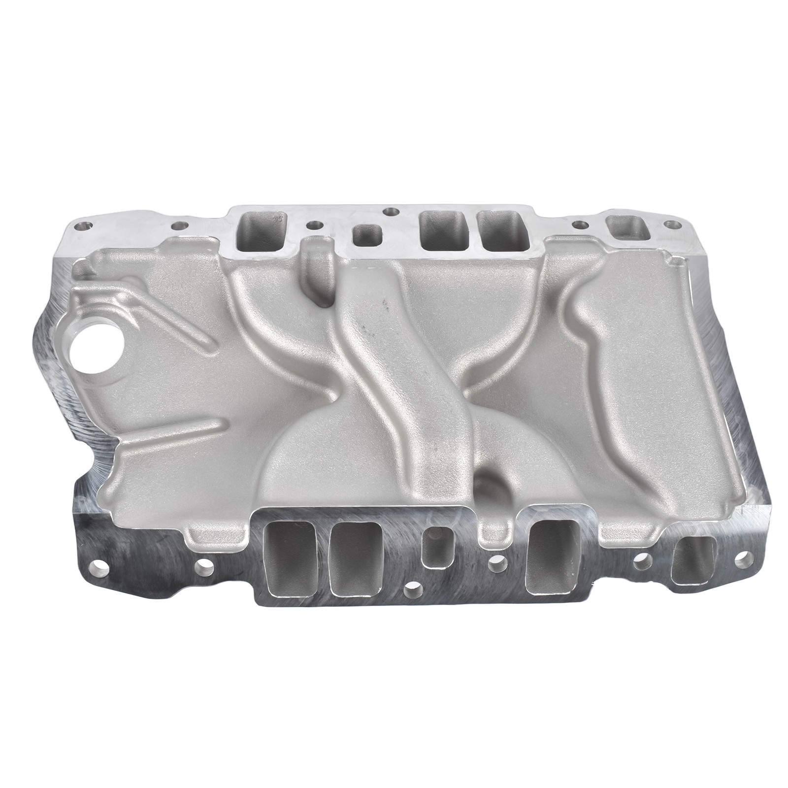 2111 Satin Intake Manifold for GM Chevy 90 Degree 200-229-262 4.3L V6 4-Barrel