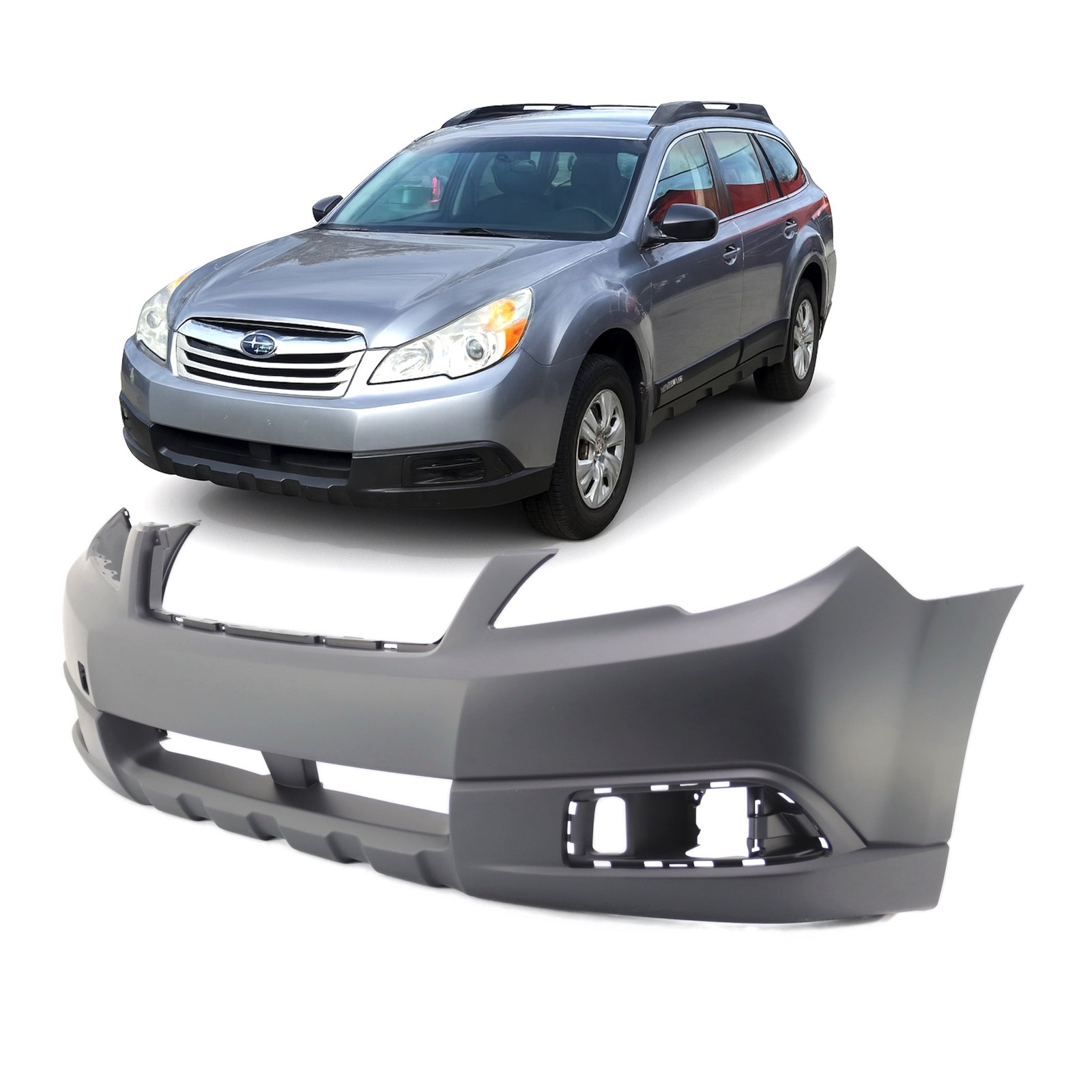 2010-2012 Subaru Outback Wagon Primed Front Bumper Cover SU1000165 57704AJ09A