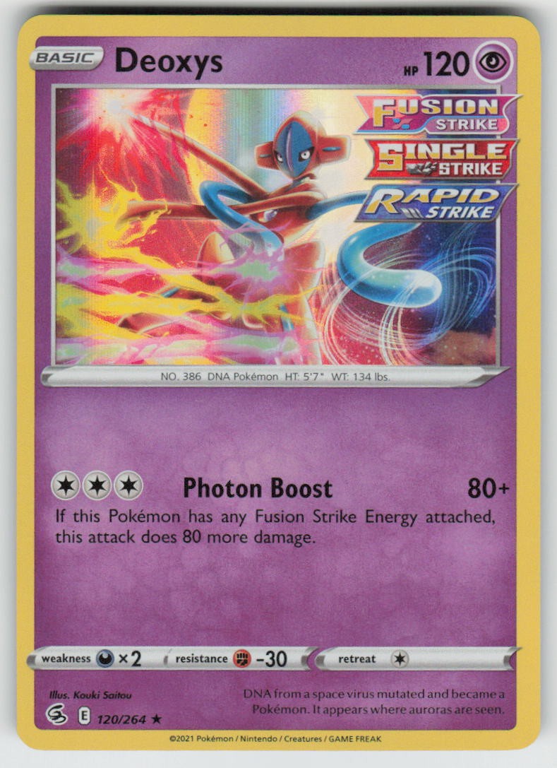 Holo Deoxys 120/264 Rare Fusion Strike Near Mint