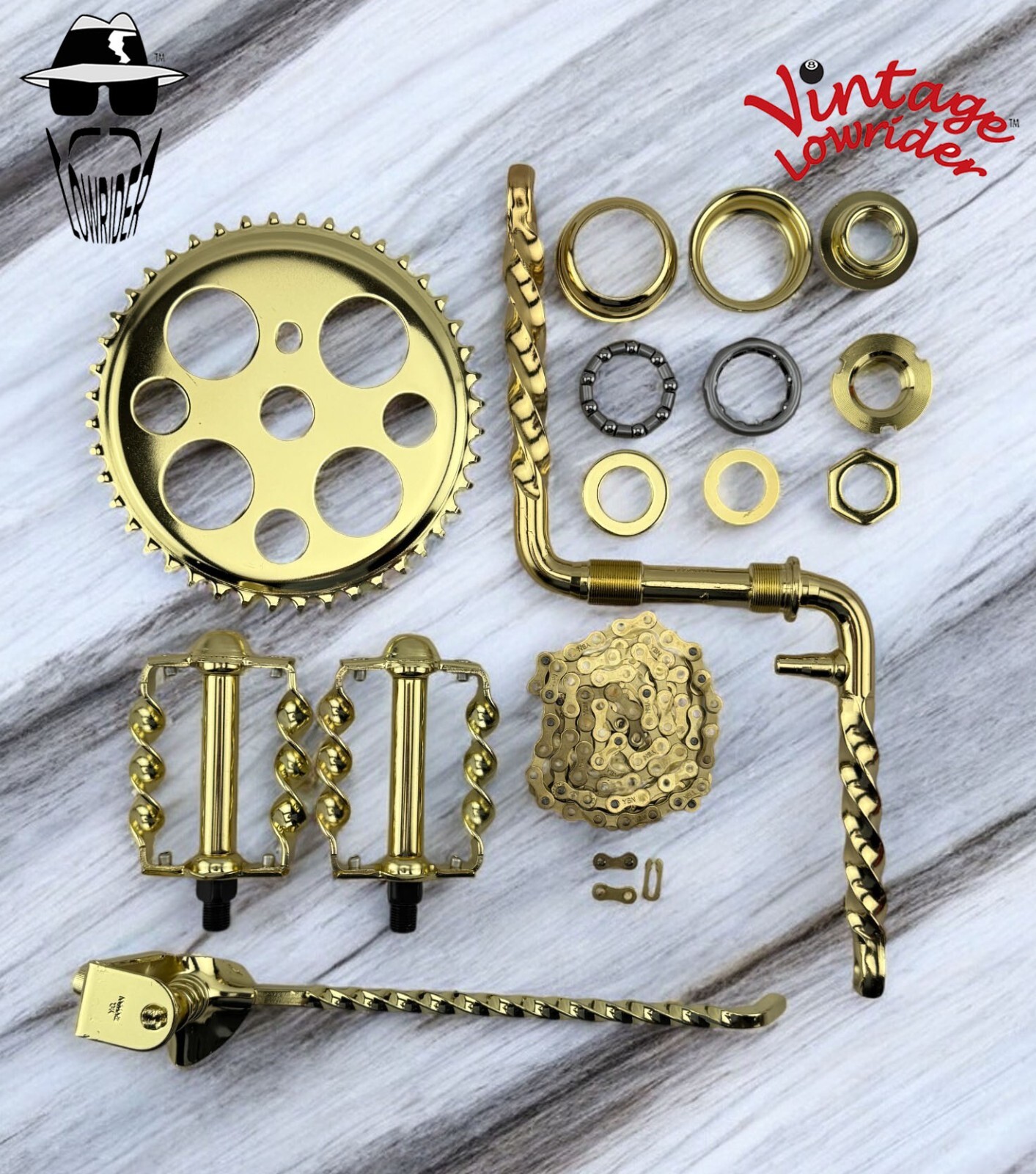 VINTAGE LOWRIDER TWISTED CRANK PACKAGE 6 FOR 26 VINTAGE LOWRIDER TWISTED CRANK PACKAGE 6 FOR 26